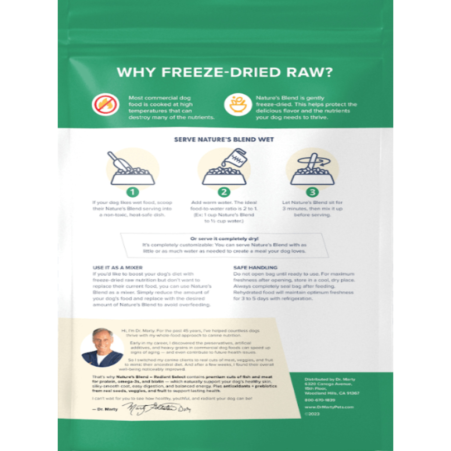 Dr. Marty Nature's Blend Radiant Select Freeze-Dried Raw Dog Food, 48Oz