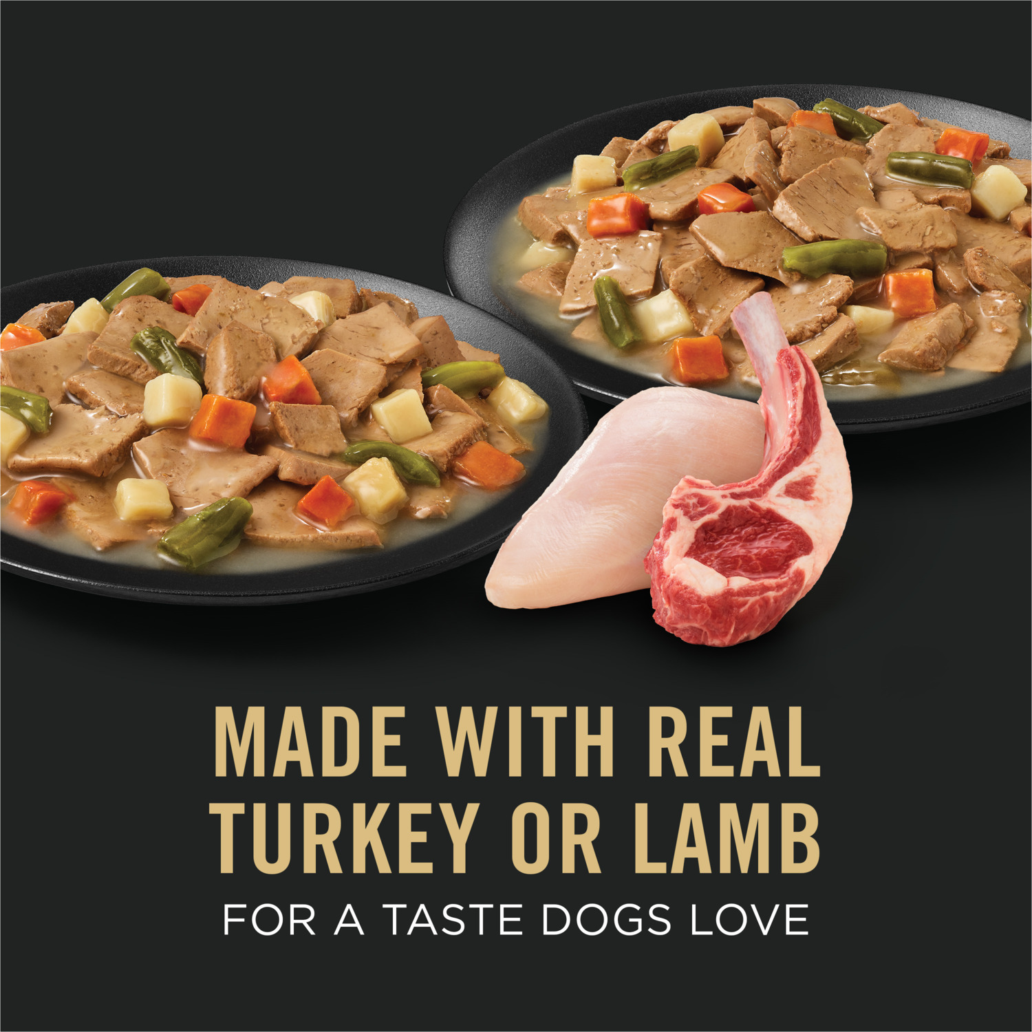 Purina Pro Plan Complete Essentials Wet Dog Food, Lamb And Vegetables And Turkey And Vegetables In Gravy Variety Pack - 12-13-Oz Cans