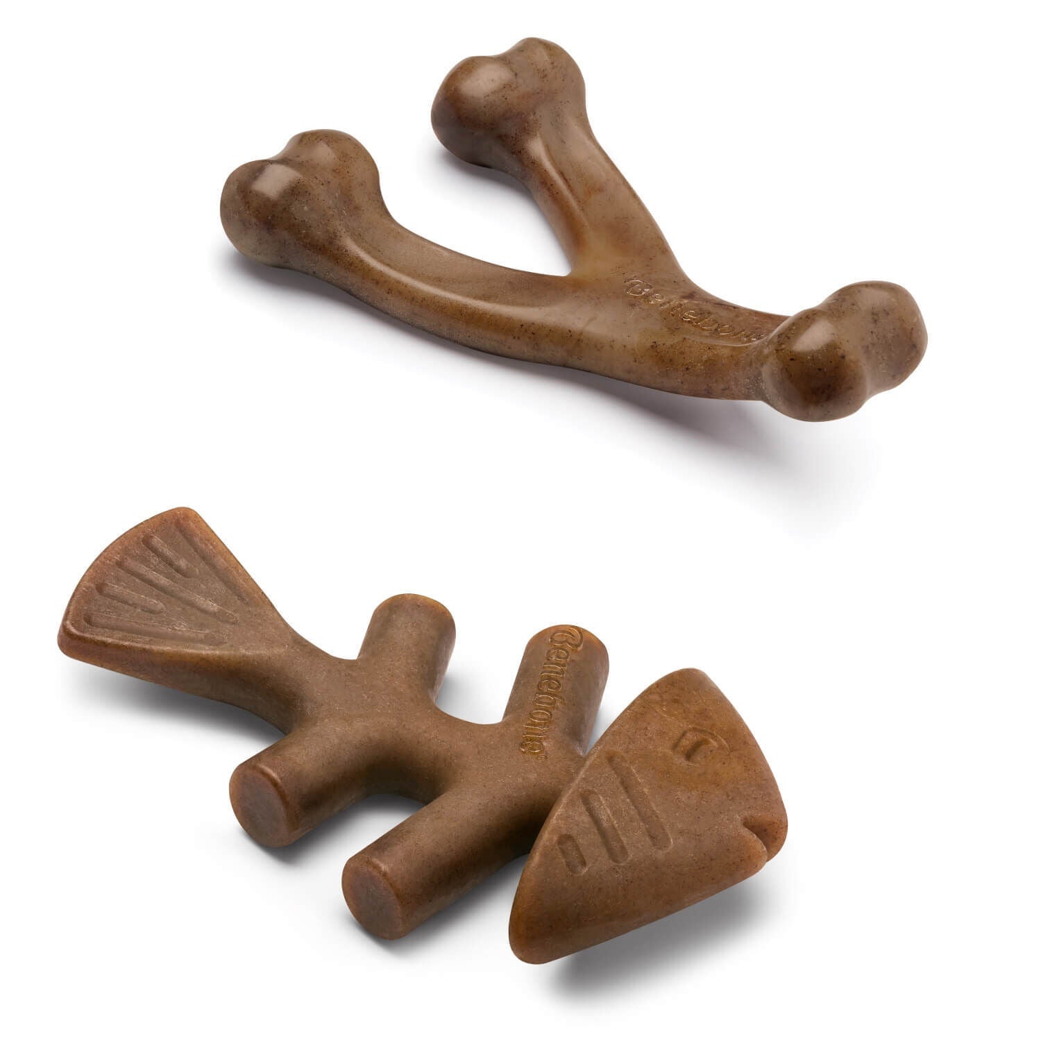 Benebone 2-Pack Fishbone/Wishbone Bacon Dog Chew Toy