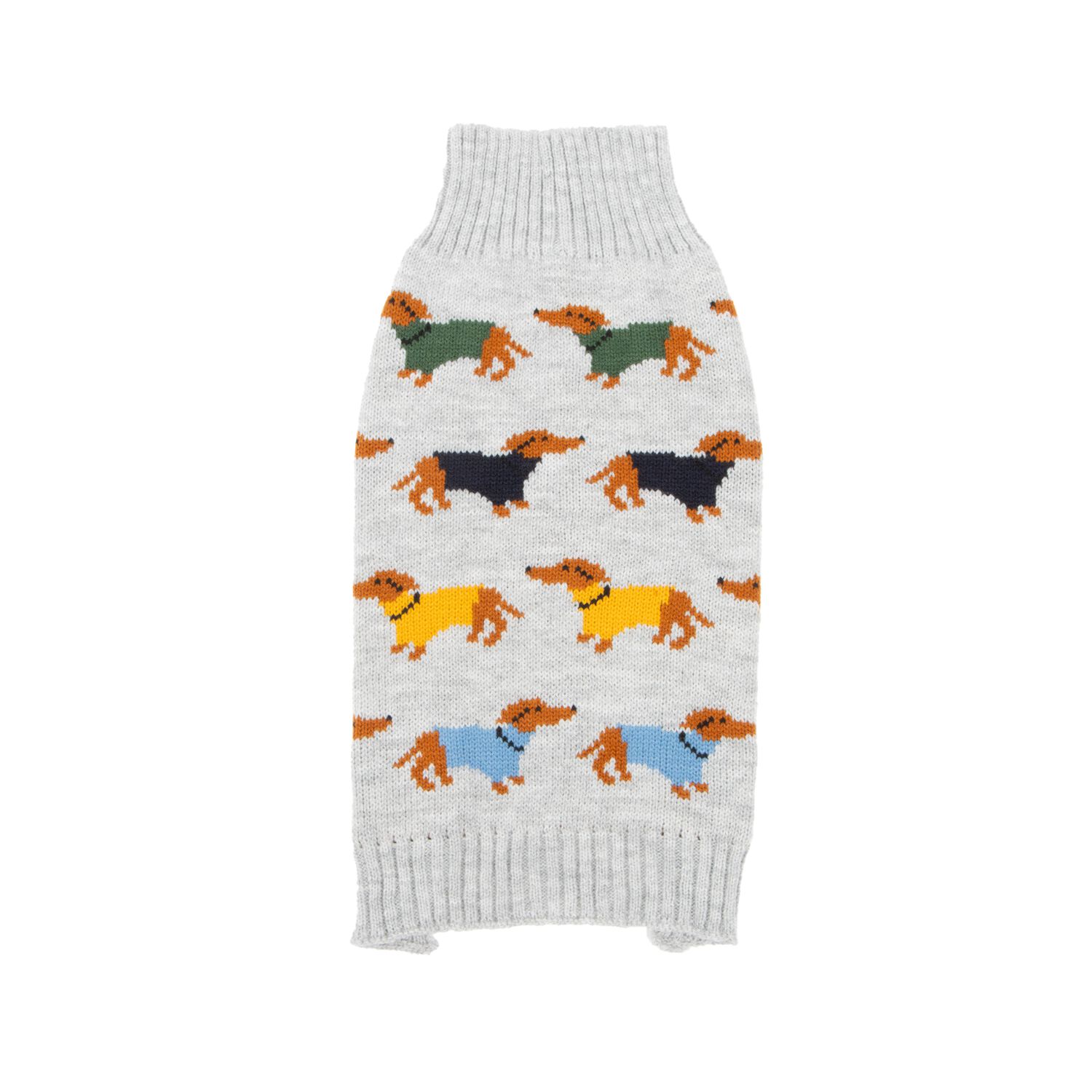 Aristopet Gray Dachshund Motif Dog Sweater, Extra Large