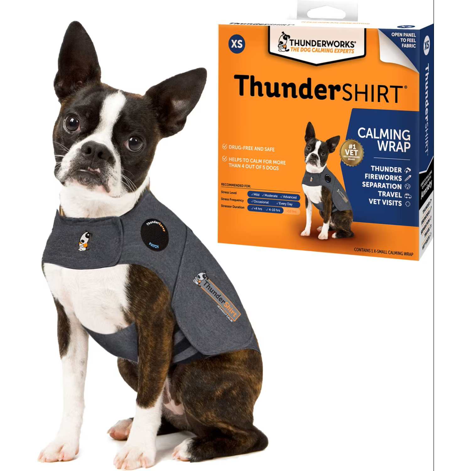 Thundershirt Anxiety Relief Dog Vest, Gray