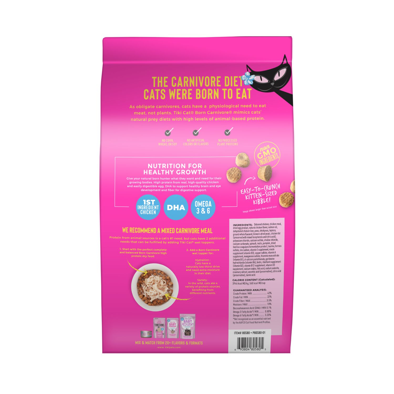 Tiki Cat Born Carnivore Baby Kitten Health Dry Cat Food, Chicken & Egg, 5.6-Lb Bag
