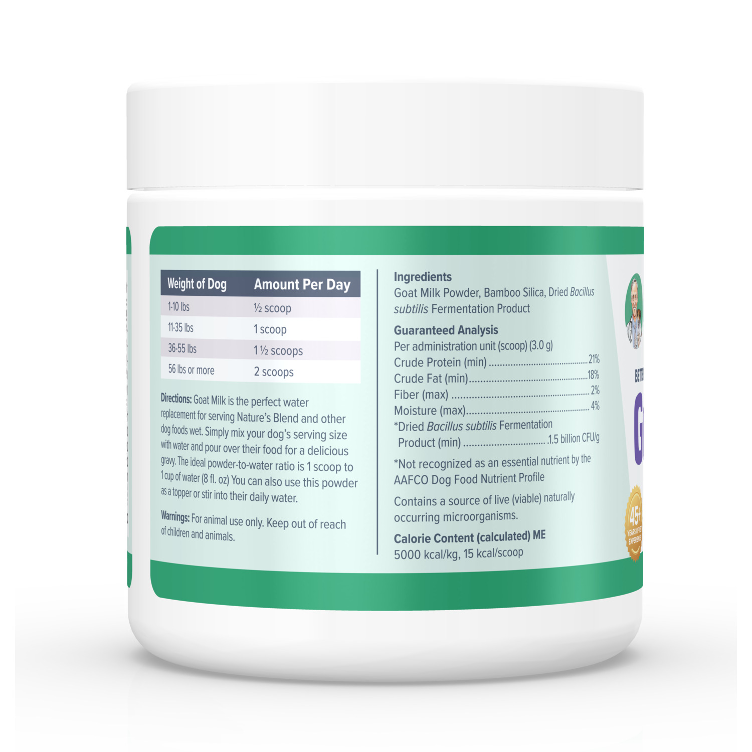 Dr. Marty Better Life Boosters Dehydrated Goat Milk Dog Food Supplement