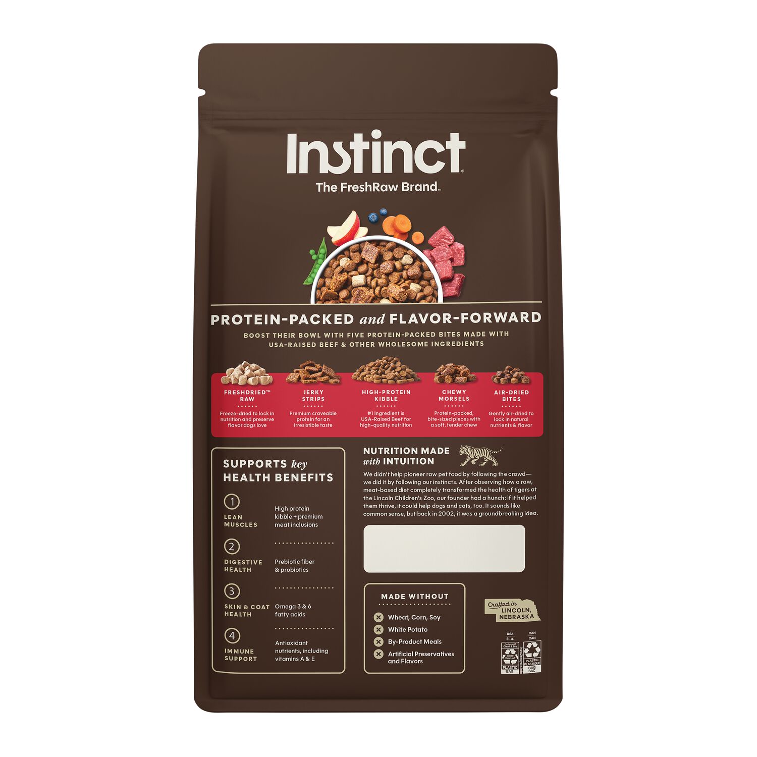 Instinct Peakboost+ Grain-Free High-Protein Dry Dog Food,  Recipe With Real Beef, 17 Lb Bag