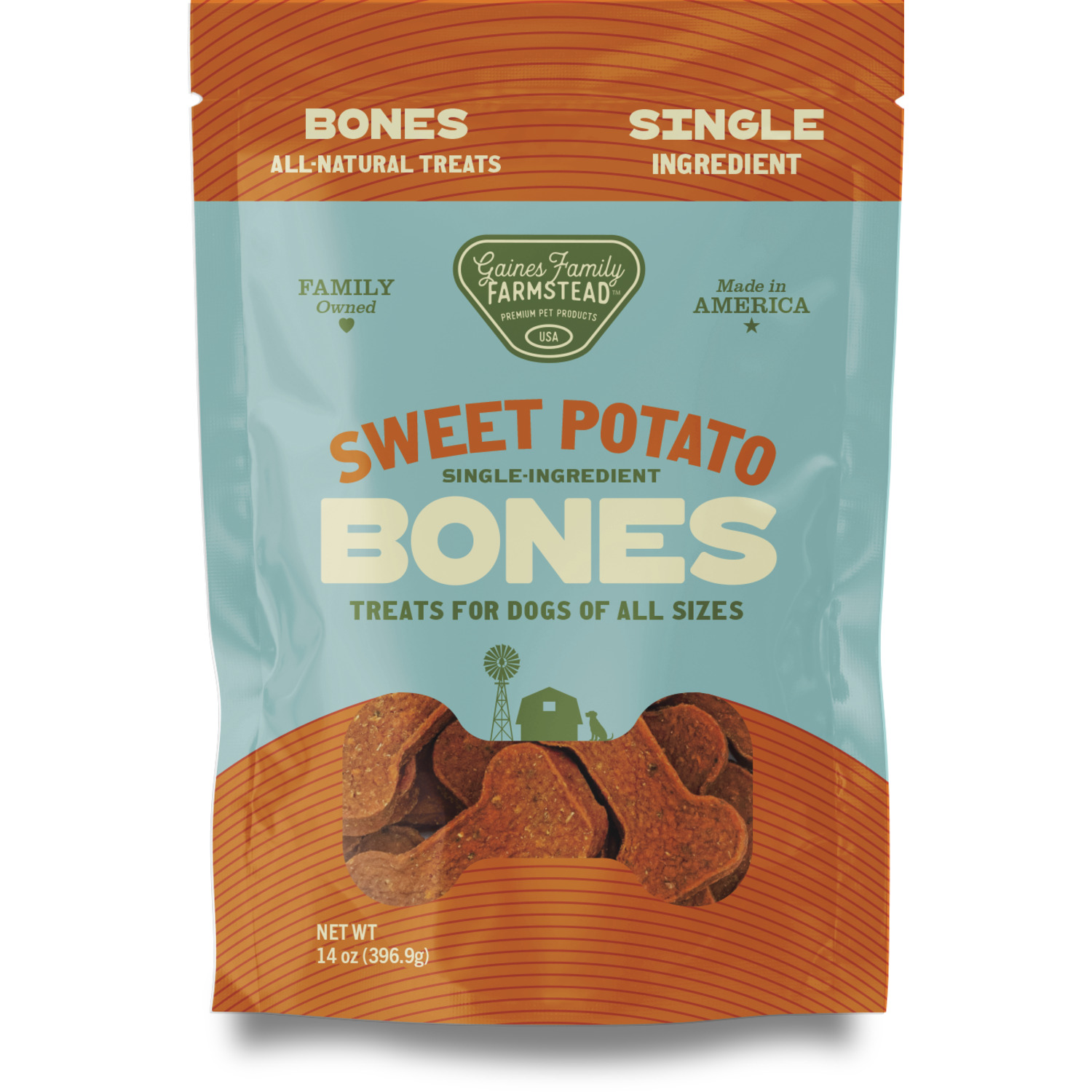 Gaines Family Farmstead Sweet Potato Bones Dog Treats, 14-Oz