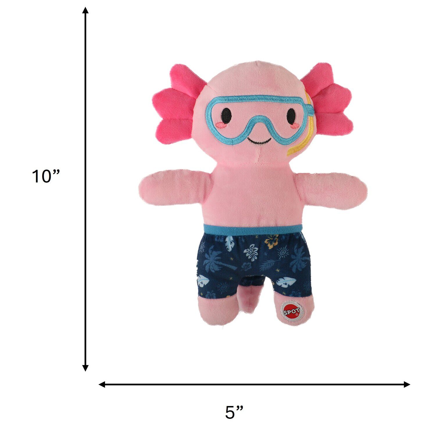 Spot Axolotl In Swimwear Plush Squeaky Dog Toy, 10"
