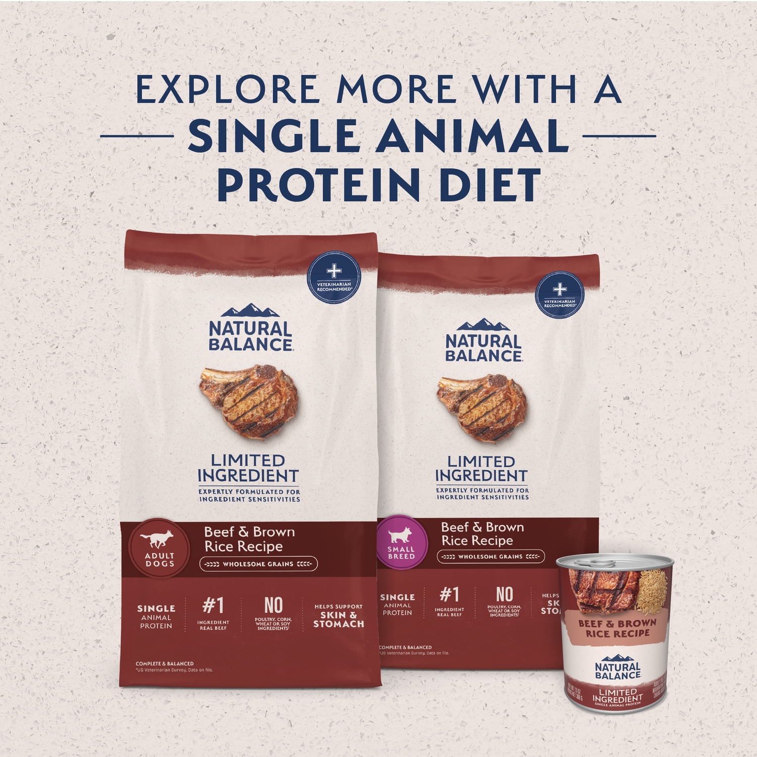 Natural Balance Limited Ingredient Dry Dog Food, Beef & Brown Rice Recipe, 4-Lbs