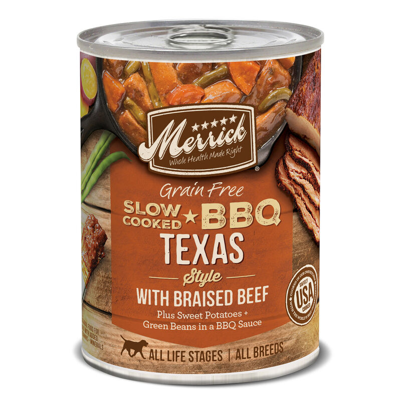 Merrick Slow Cooked Bbq Texas Style Beef Recipe Grain Free Wet Dog Food