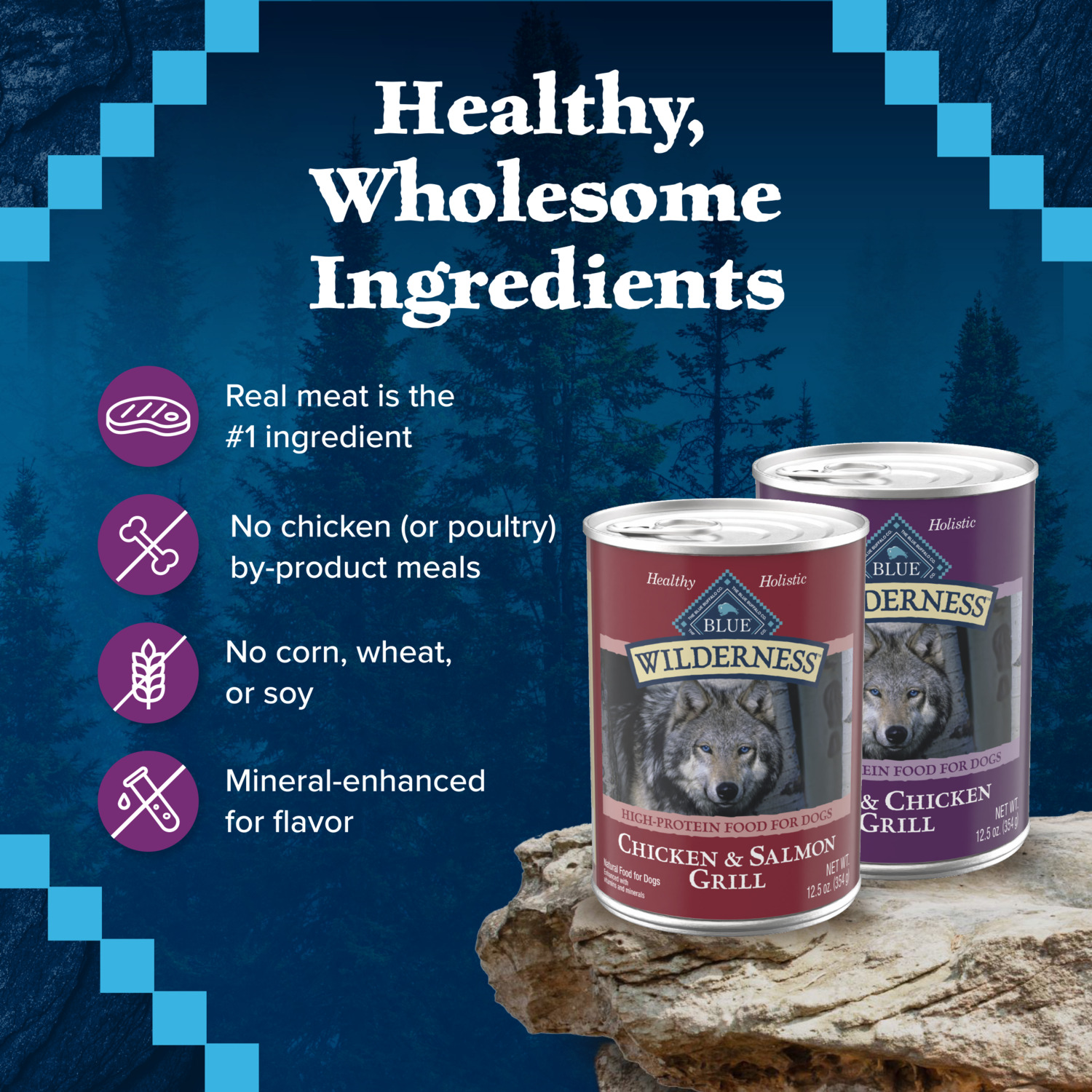 Blue Buffalo Wilderness Beef & Salmon Variety Pack Wet Dog Food, 12.5-Oz, Case Of 6