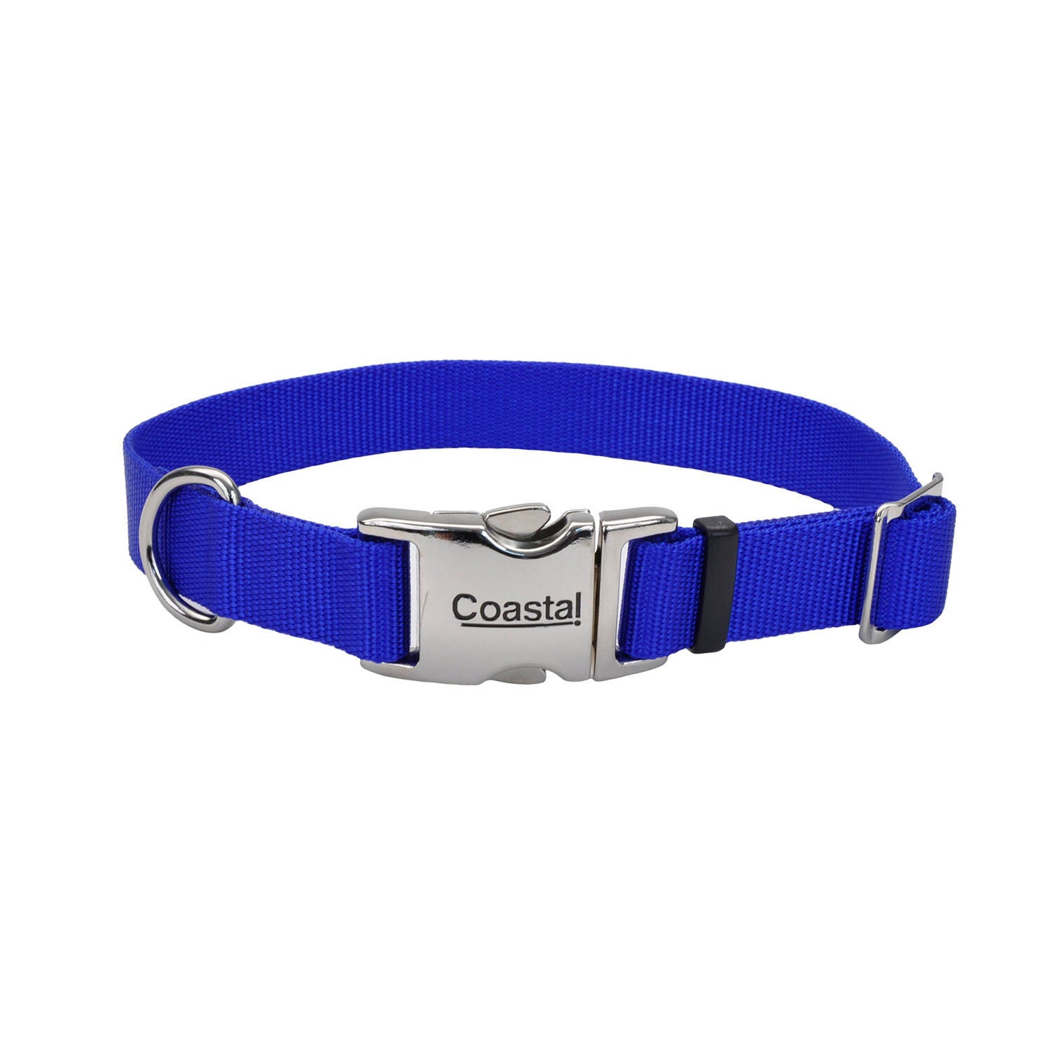 Coastal Pet Products Adjustable Nylon Dog Collar With Metal Buckle, Blue
