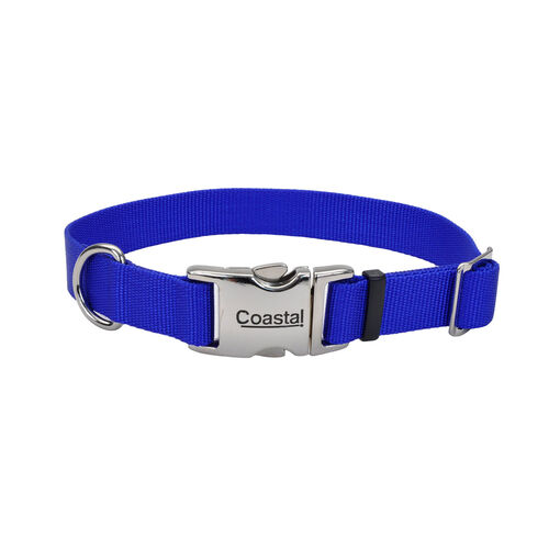 Adjustable Nylon Collar With Metal Buckle - Blue