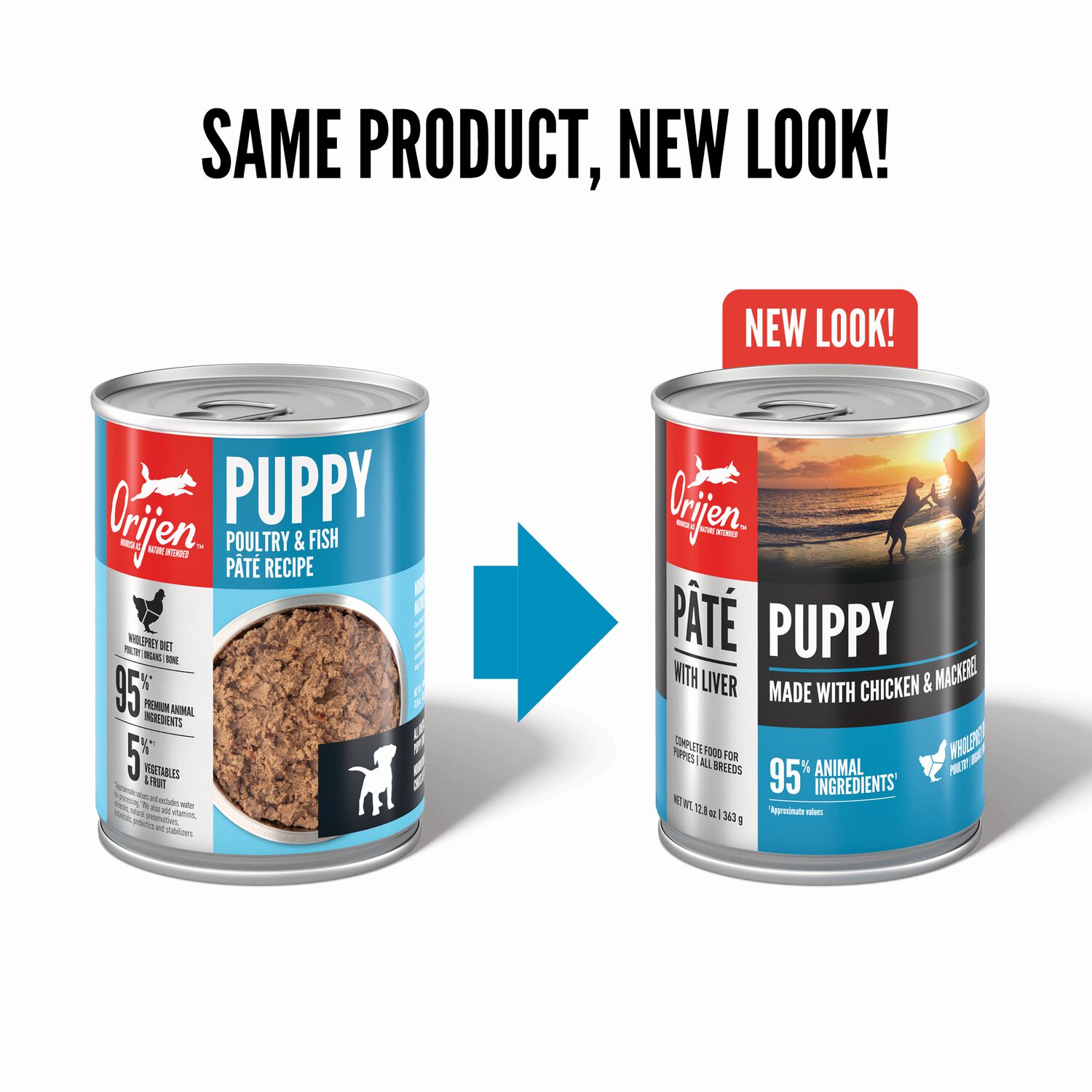 Orijen Pate With Liver Puppy Chicken & Mackerel Wet Dog Food, 12.8-Oz
