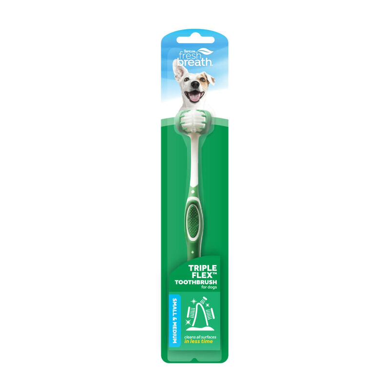 Tropiclean Fresh Breath Tripleflex Toothbrush For Small To Medium Dogs