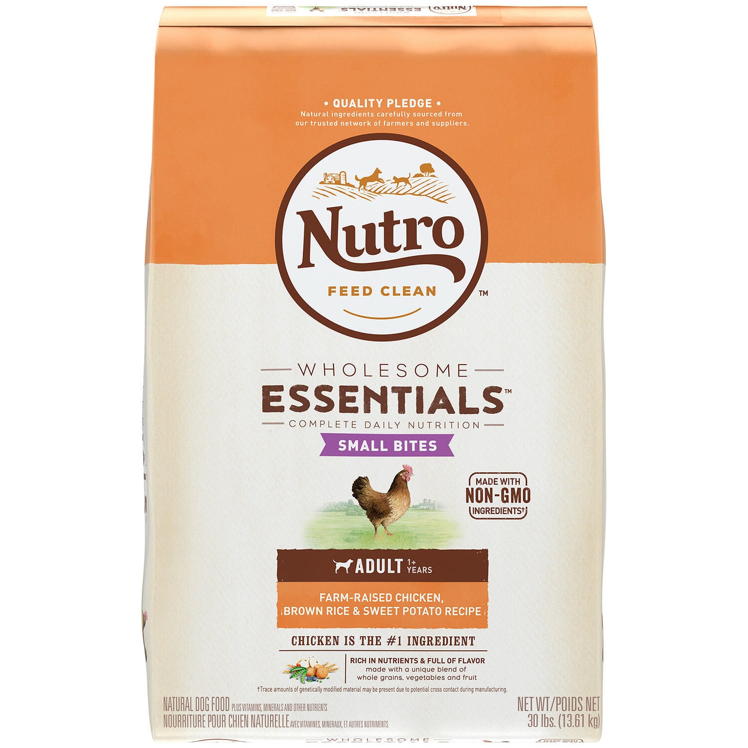 Wholesome Essentials Small Bites Adult Farm Raised Chicken Brown Rice Sweet Potato Recipe Dog Food