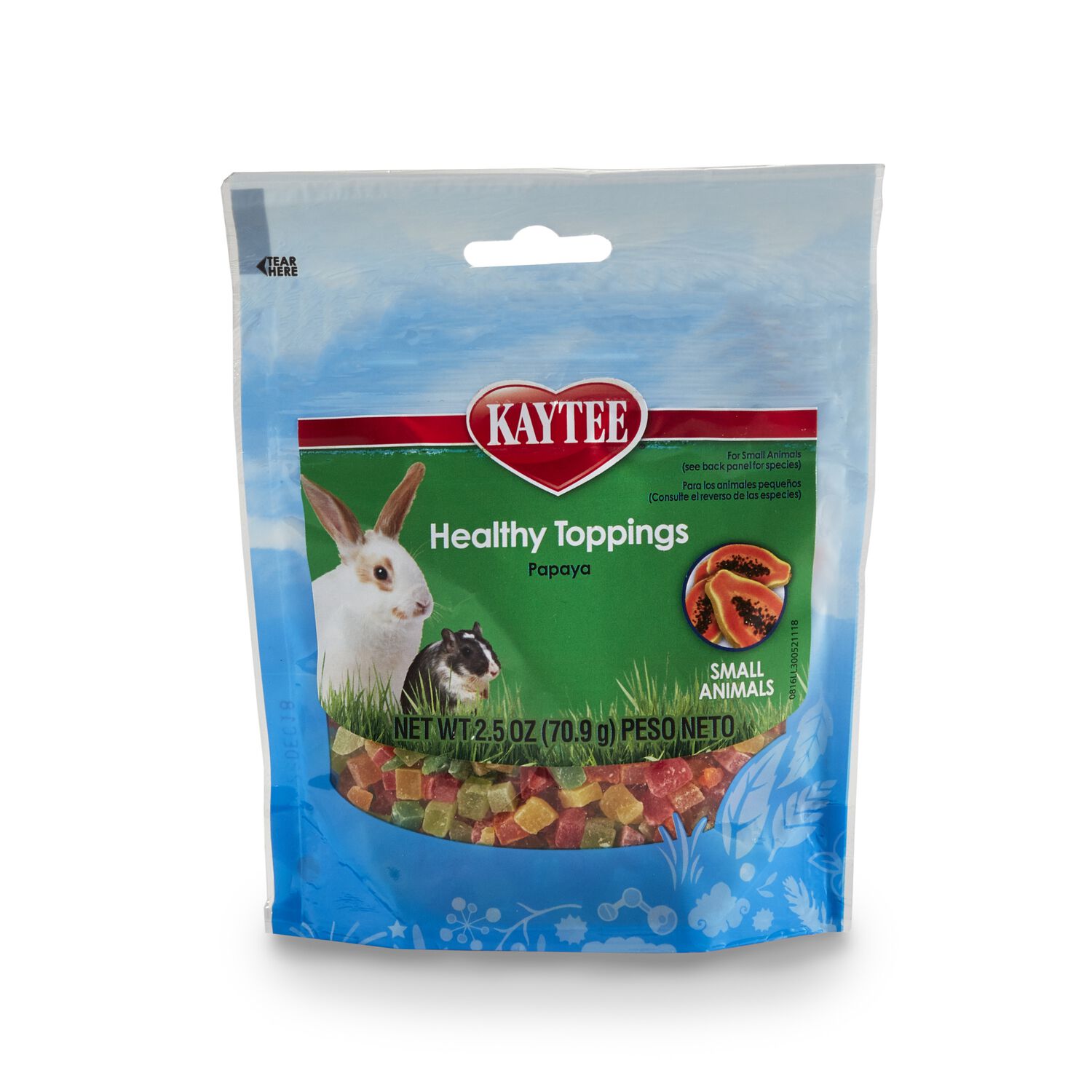 Kaytee Healthy Toppings Dried Papaya Small Animal Treats, 2.5-Oz