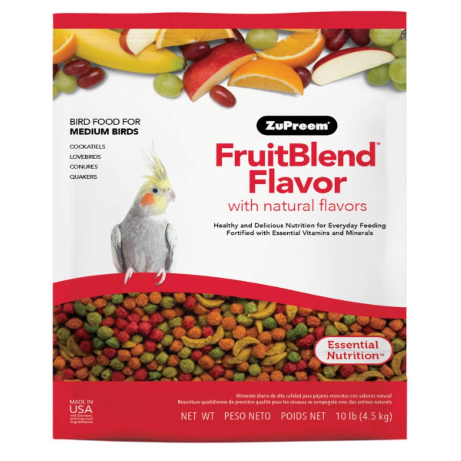 Zupreem Fruitblend Flavor With Natural Flavors Bird Food For Medium Birds