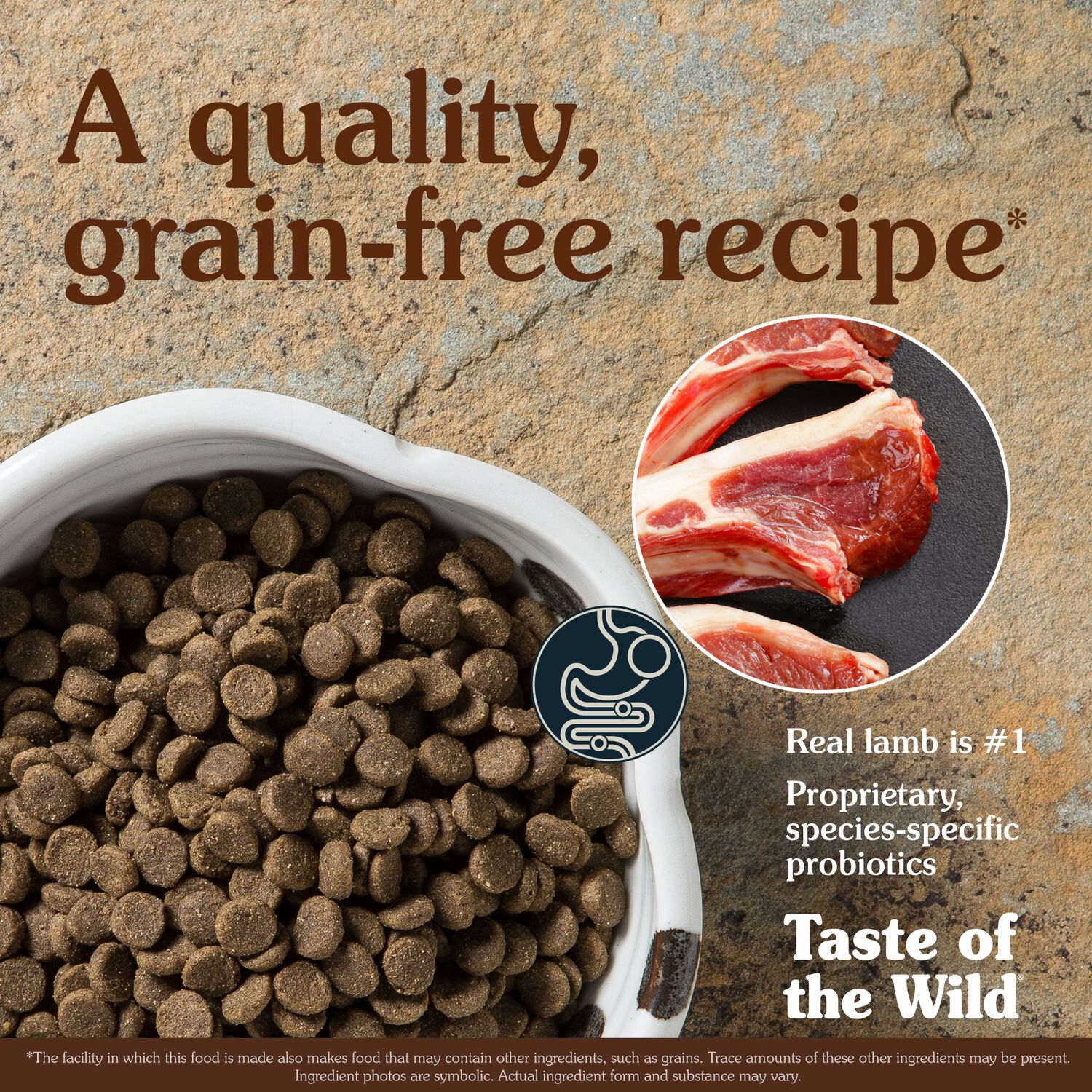 Taste Of The Wild Grain-Free Dry Dog Food, Sierra Mountain Canine Recipe With Roasted Lamb, 28-Lb Bag