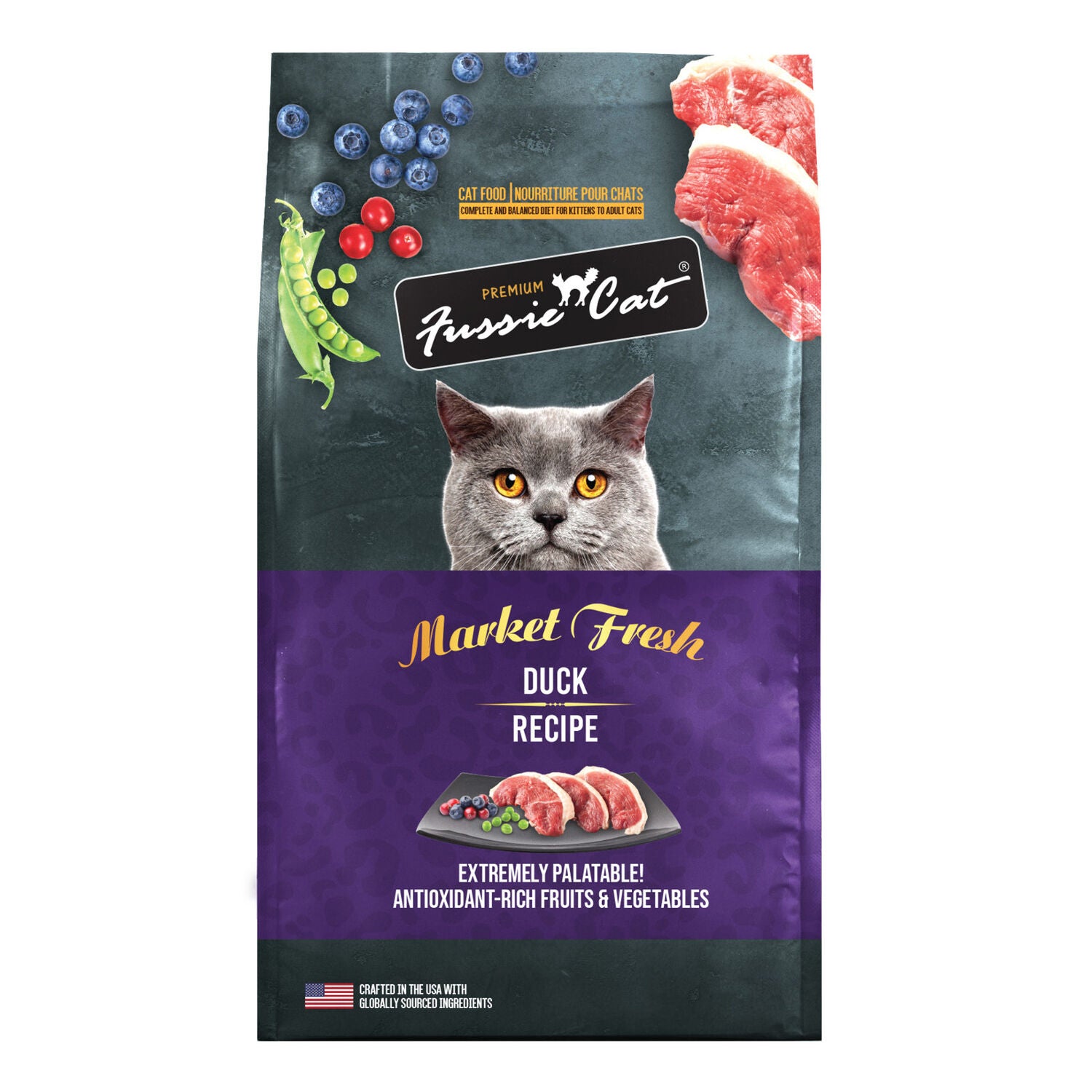 Fussie Cat Market Fresh Duck Recipe Grain-Free Dry Cat Food, 3.5Lb