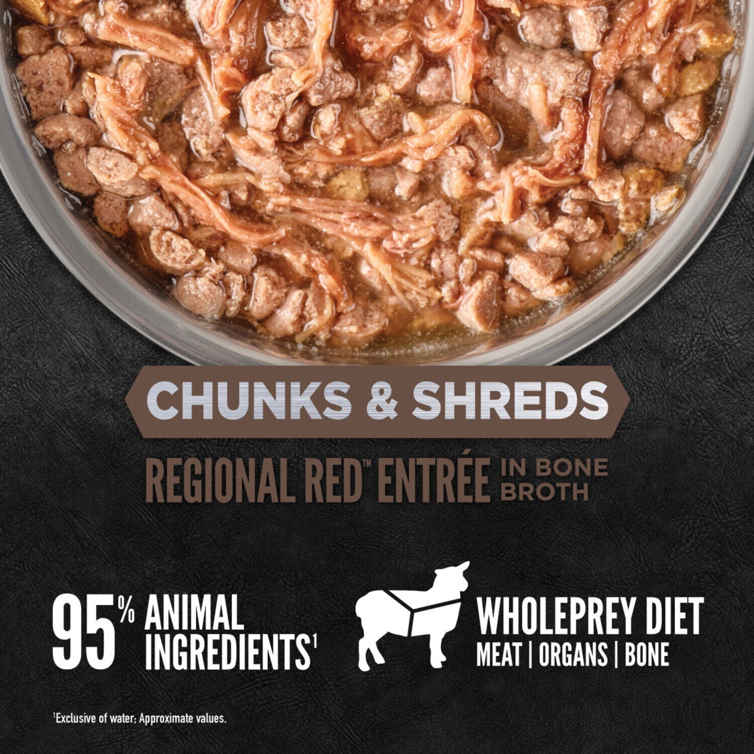 Orijen Chunks & Shreds Wet Cat Food, Regional Red Entree, 5.5-Oz Pack Of 6