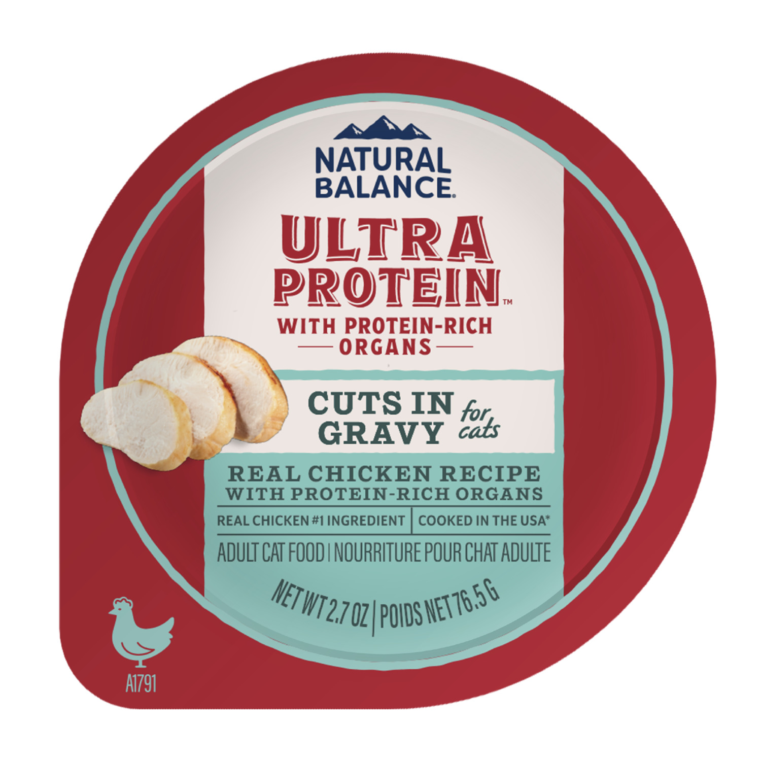 Natural Balance Ultra Protein Wet Cat Food, Real Chicken Recipe With Protein-Rich Organs Cuts In Gravy, 2.7-Oz Pack Of 10