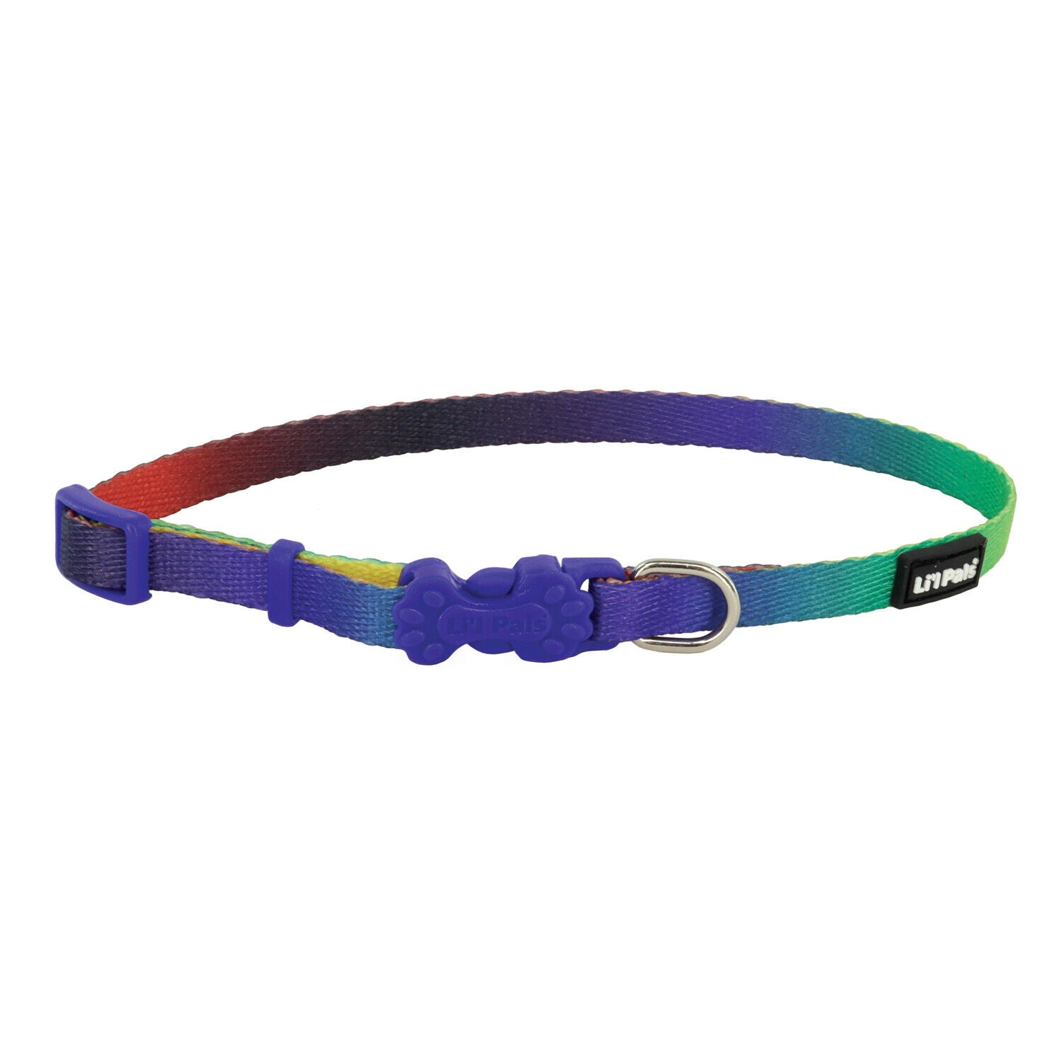 Li'l Pals&reg; By Coastal Adjustable Patterned Dog Collar, Dark Prism, Petite Small - 5/16" X 8-12"