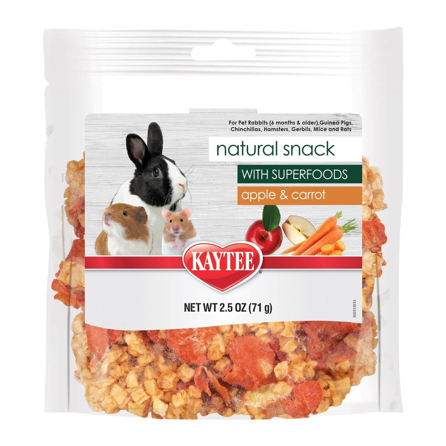 Kaytee Natural Snack With Superfoods, Apple & Carrot