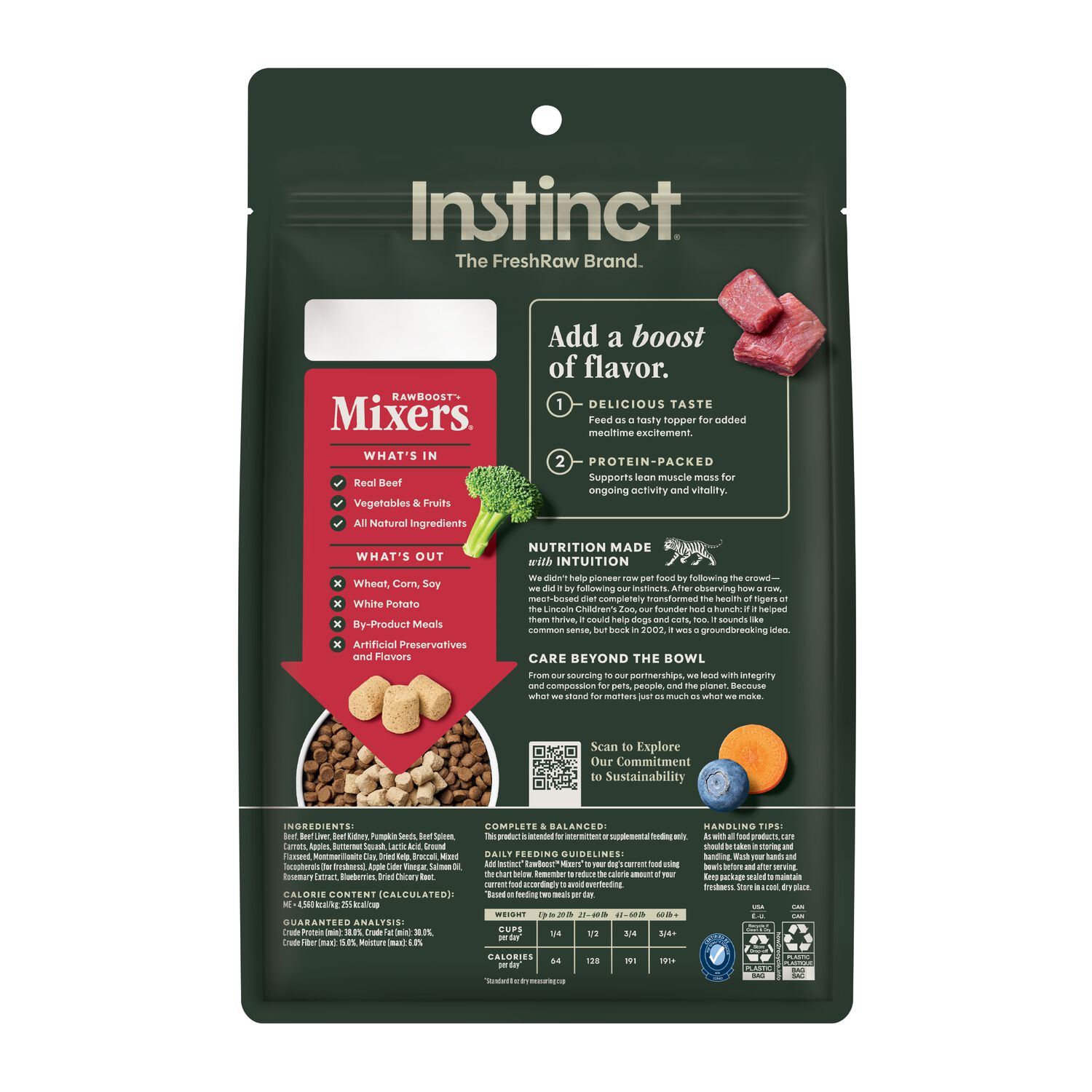 Instinct Freeze-Dried Raw Boost Mixers Grain-Free Beef Recipe Dog Food Topper, 6-Oz Bag