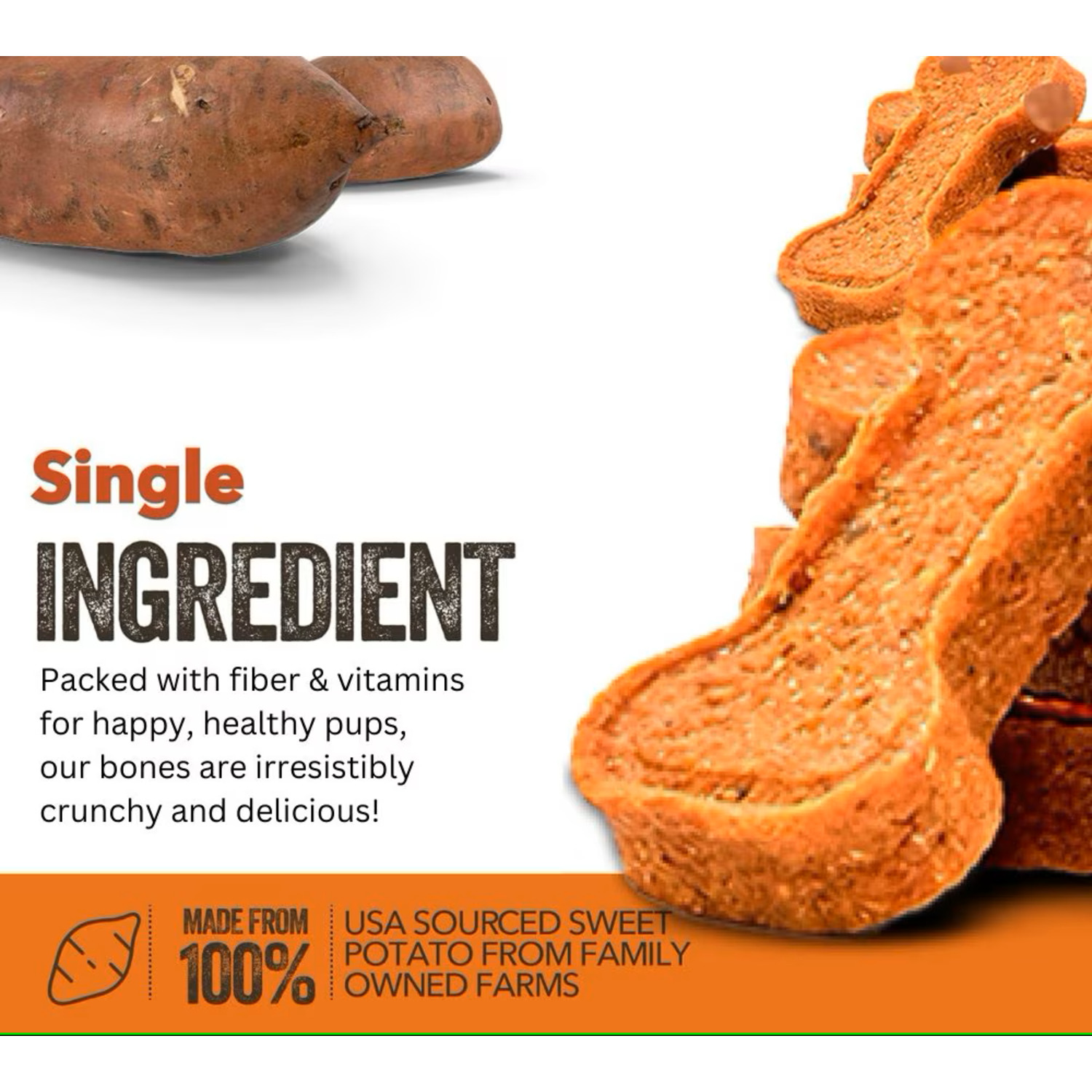 Gaines Family Farmstead Sweet Potato Bones Dog Treats, 14-Oz