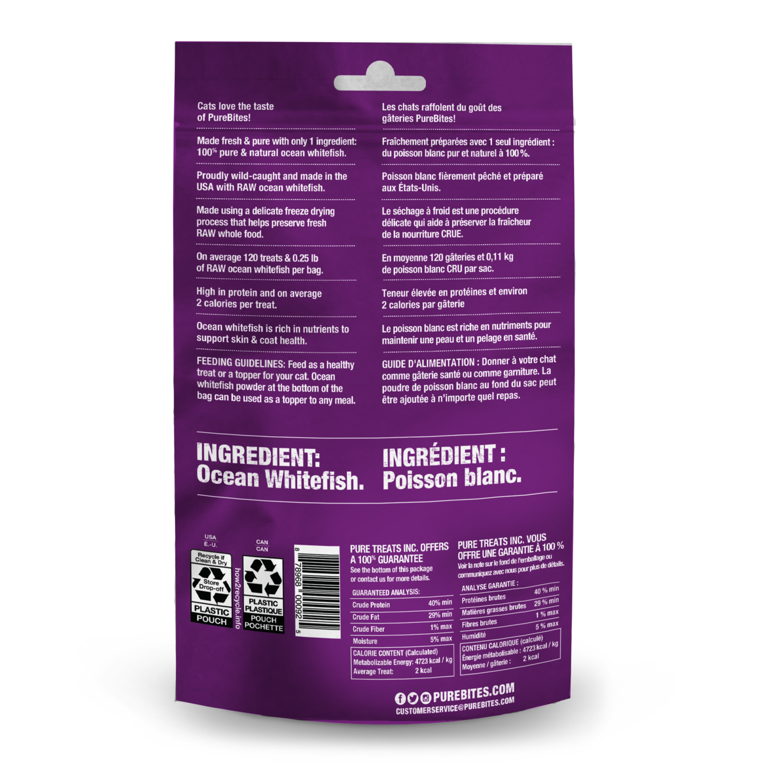 Purebites Freeze-Dried Cat Treats,  Ocean Whitefish, 0.70-Oz