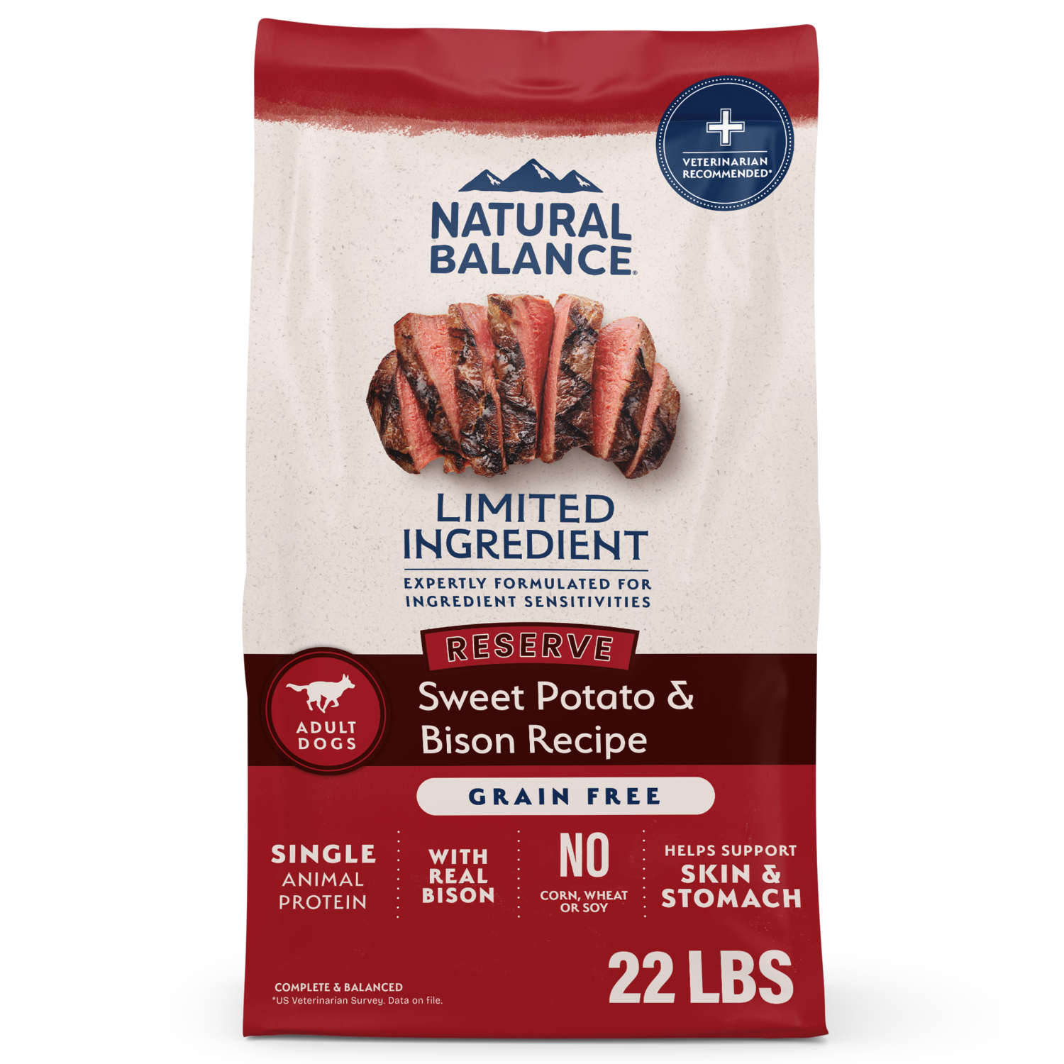 Natural Balance Limited Ingredient Reserve Grain Free Dry Dog Food, Sweet Potato & Bison Recipe