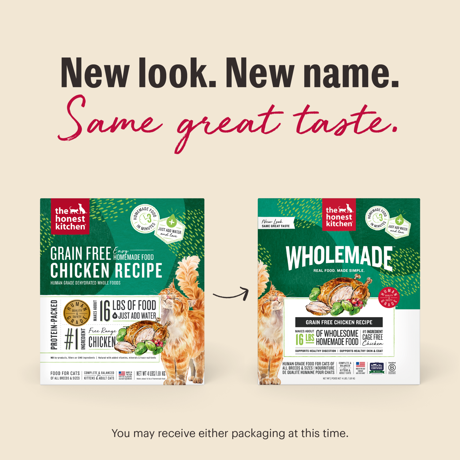 The Honest Kitchen Wholemade Grain Free Chicken Recipe Dehydrated Cat Food, 4-Lb Bag