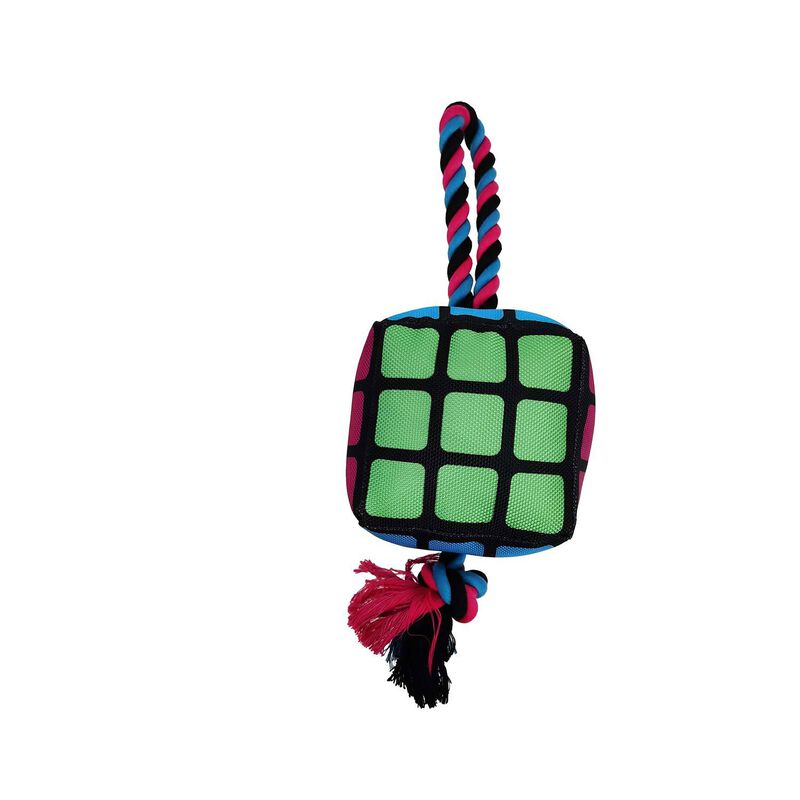 Ballistic Color Cube Rope Tug Dog Toy image number 1