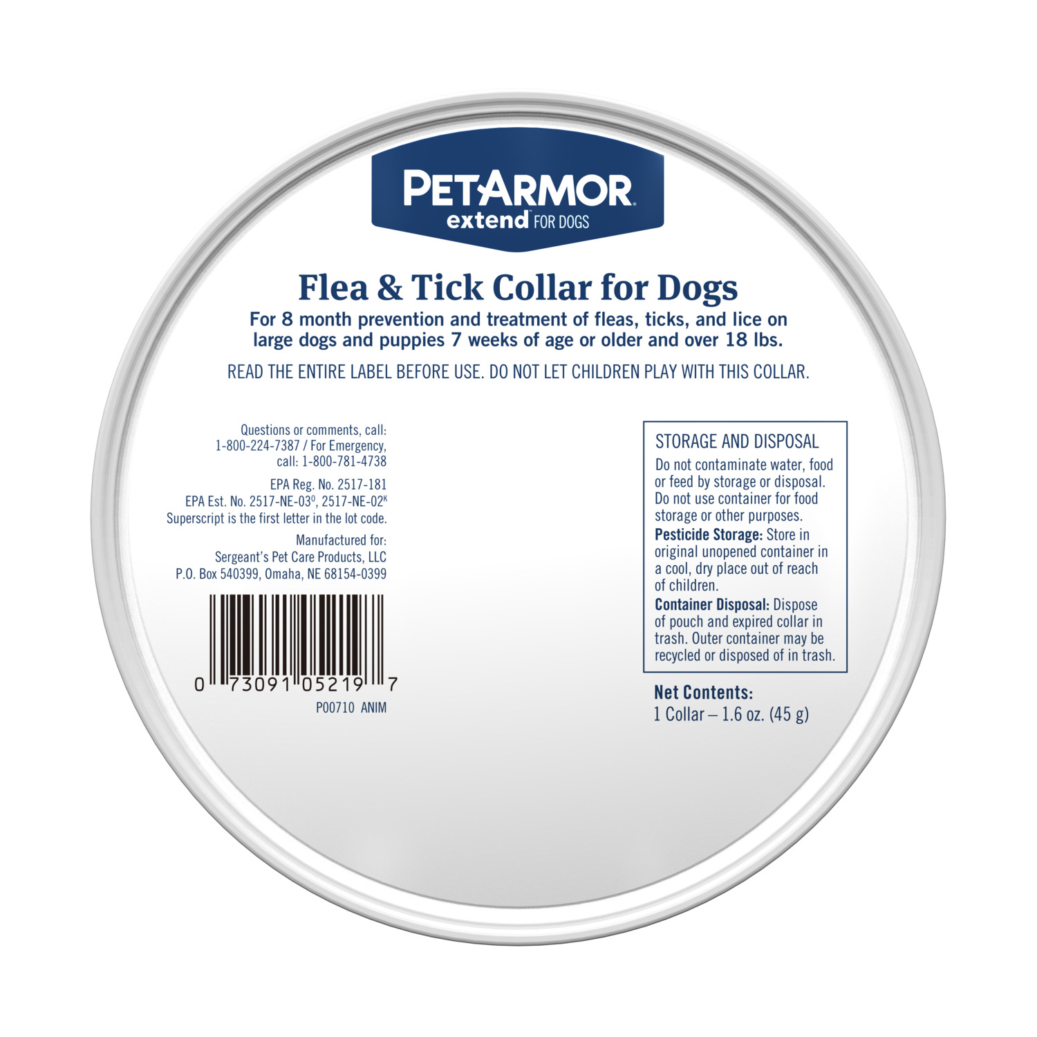 Petarmor Extend Flea & Tick Large Dog Collar, 8 Months Of Protection, 1 Each