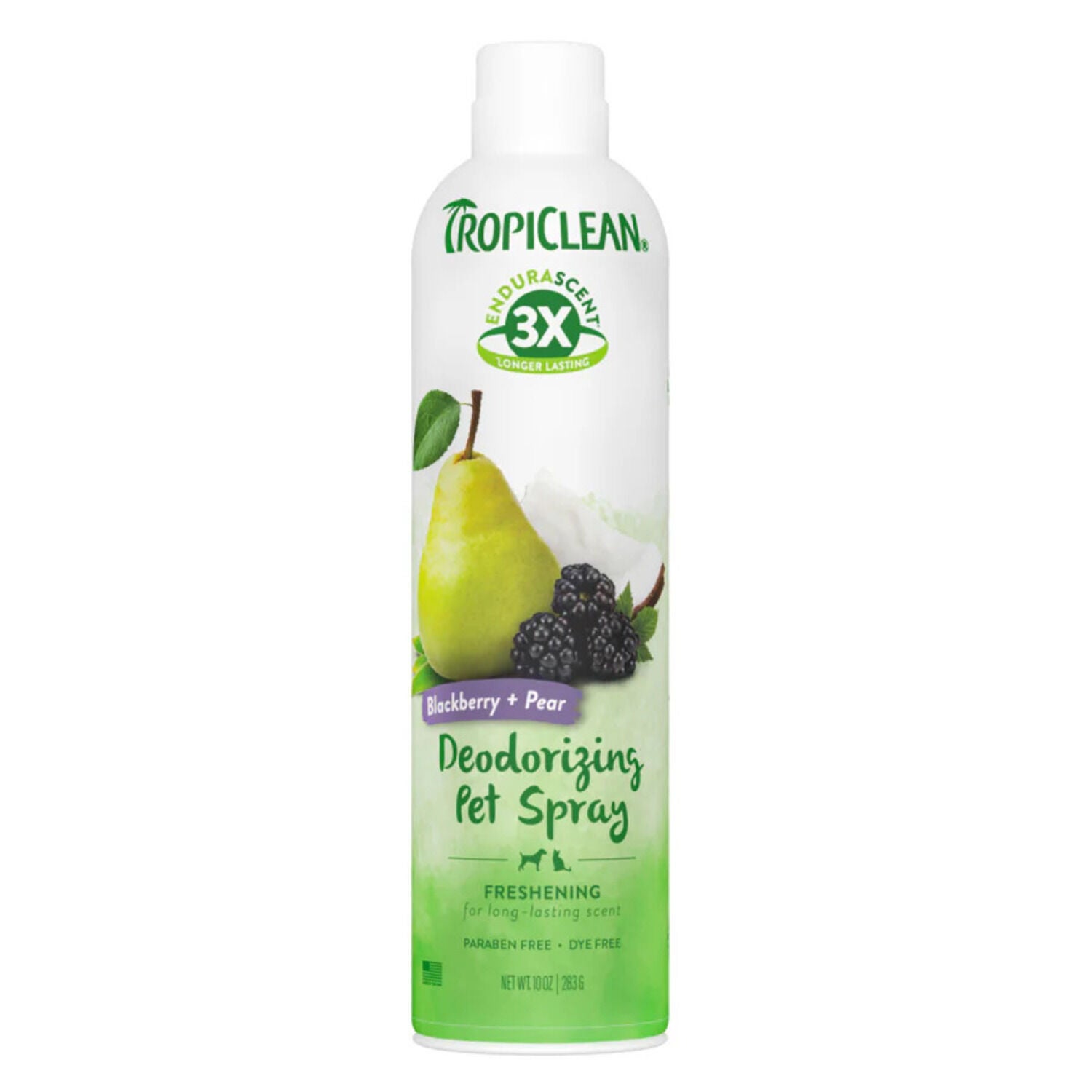 Tropiclean Endurascent Blackberry Pear Dog & Cat Deodorizing Mist Spray, 10-Oz