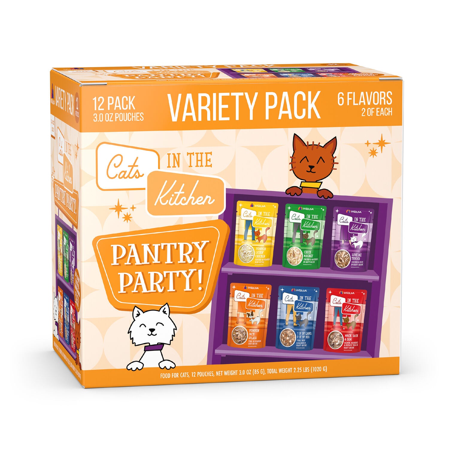 Weruva Cats In The Kitchen Pantry Party! Wet Cat Food, Variety Pack, 3-Oz Pouch Pack Of 12