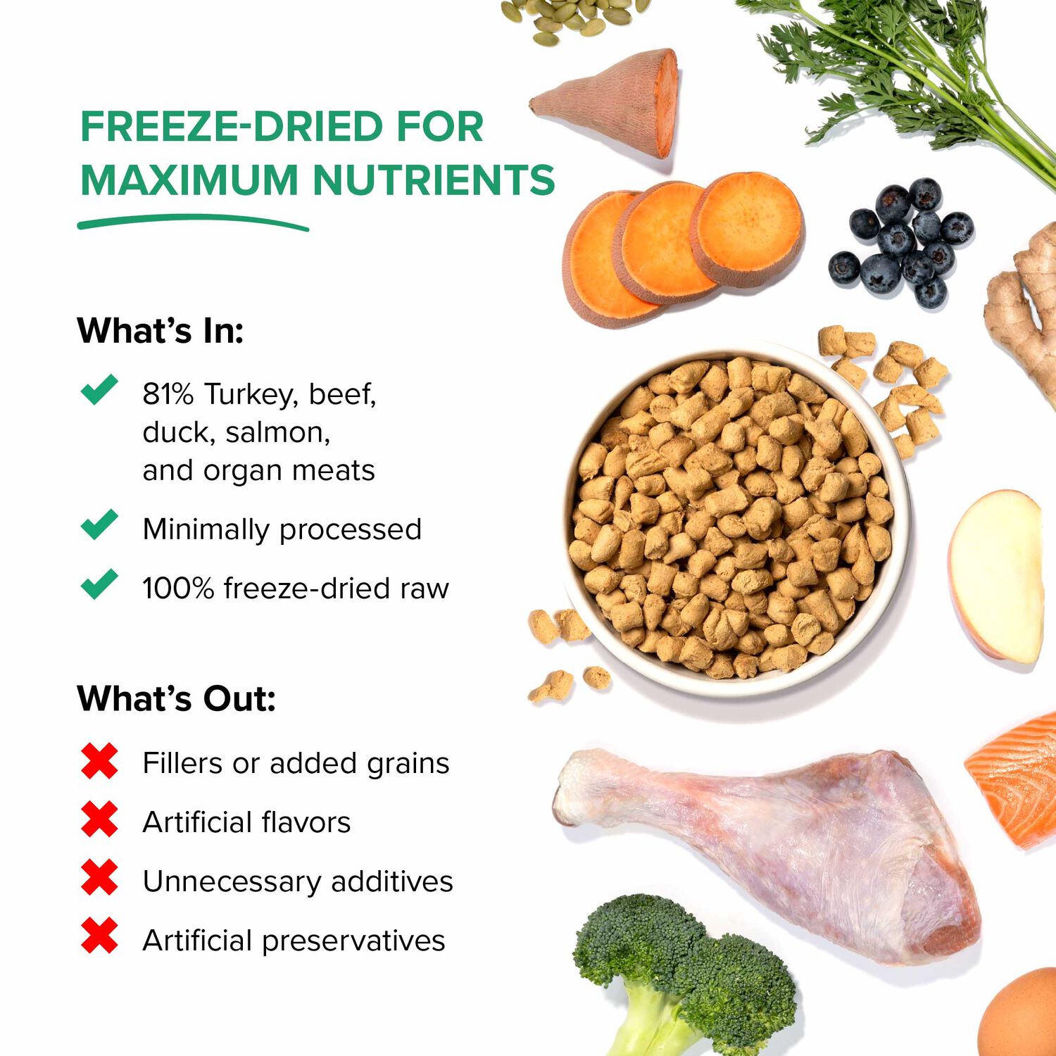 Dr. Marty Nature's Blend Active Vitality Freeze-Dried Raw Senior Dog Food, 16-Oz Bag