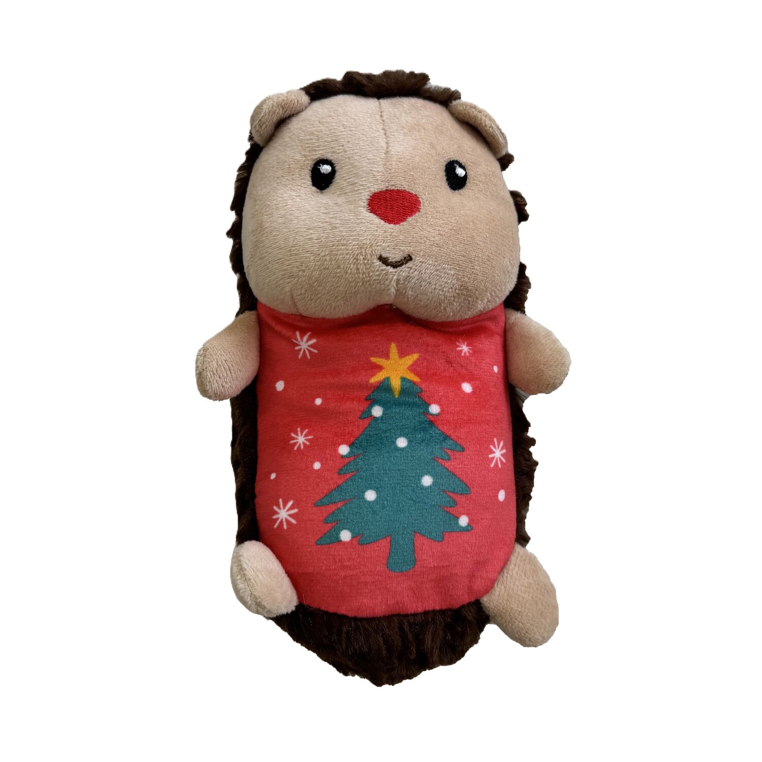  Aristopet Holiday Hedgehog Print Squeaky Plush Dog Toy