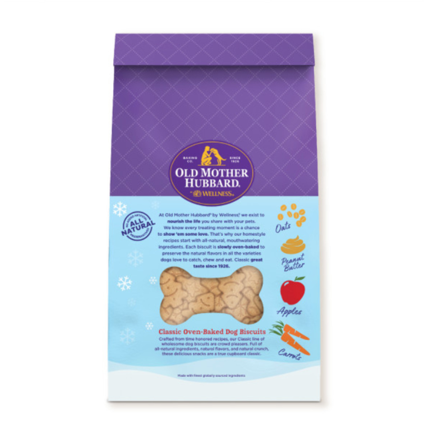 Wellness Old Mother Hubbard Winter Fun P-Nuttier Dog Biscuits, Natural, Seasonal, Holiday Dog Treats, Peanut Butter Flavor, 16 Ounce Bag