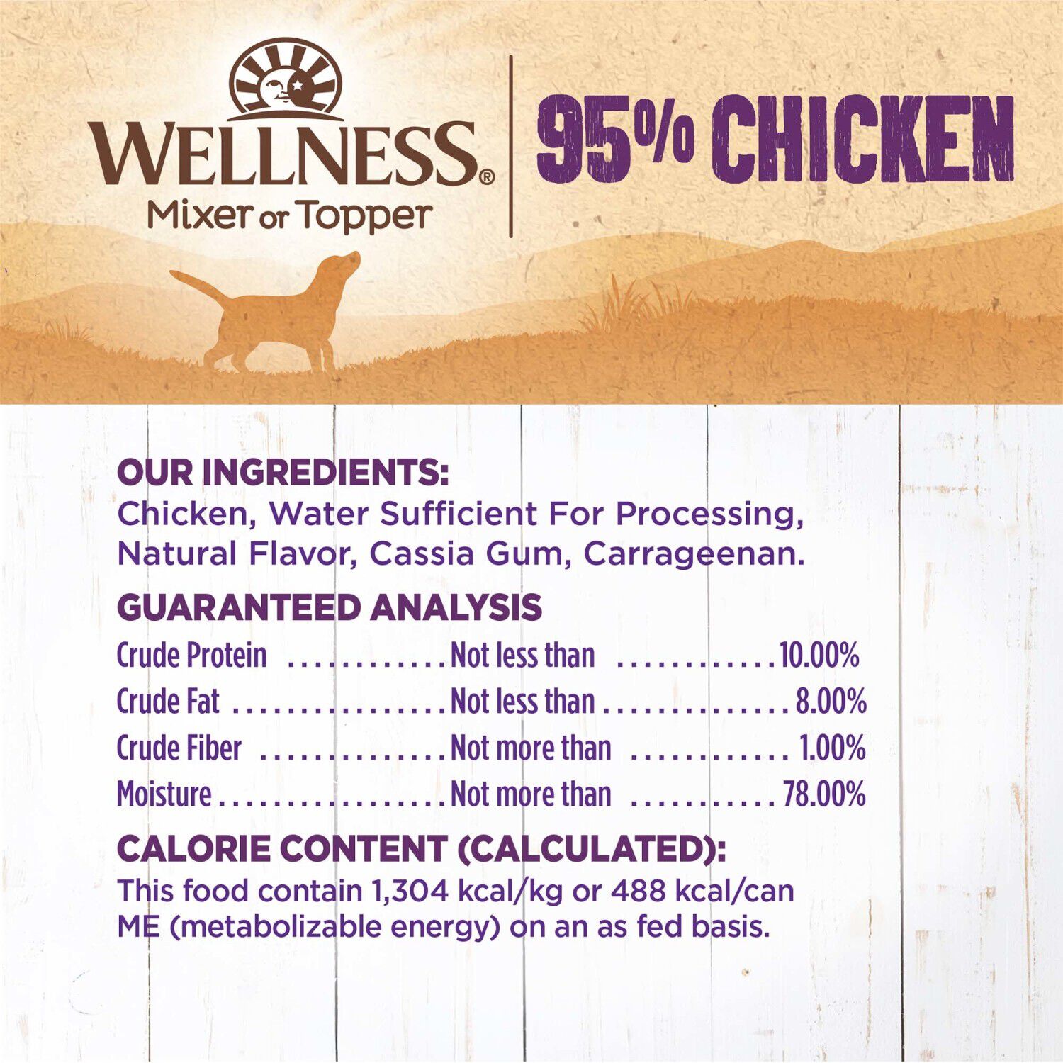 Wellness 95% Chicken Natural Wet Grain Free Canned Dog Food, 13.2-Ounce Can