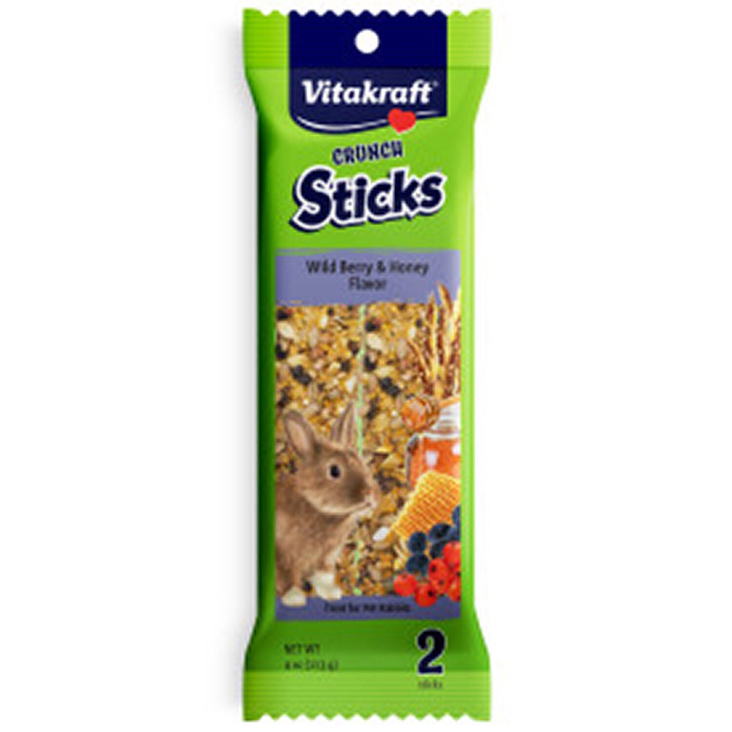 Vitakraft Triple Baked Crunch Sticks Whole Grains & Wild Berries Rabbit Small Animal Treat