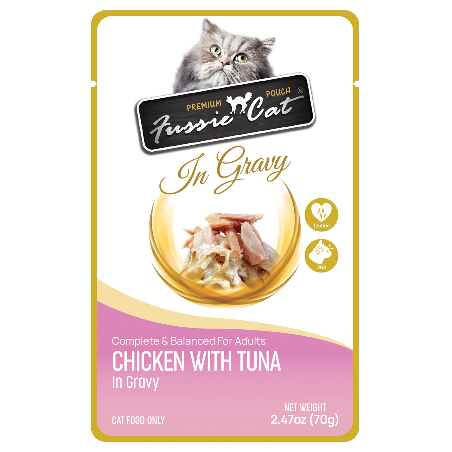 Fussie Cat Premium Chicken With Tuna In Gravy Wet Cat Food, 2.47Oz
