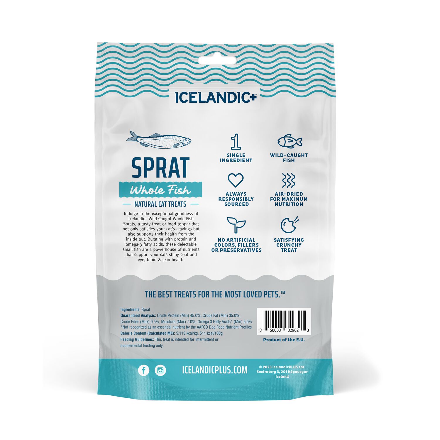 Icelandic+ Sprat Whole Fish Natural Cat Treats, 0.85-Oz