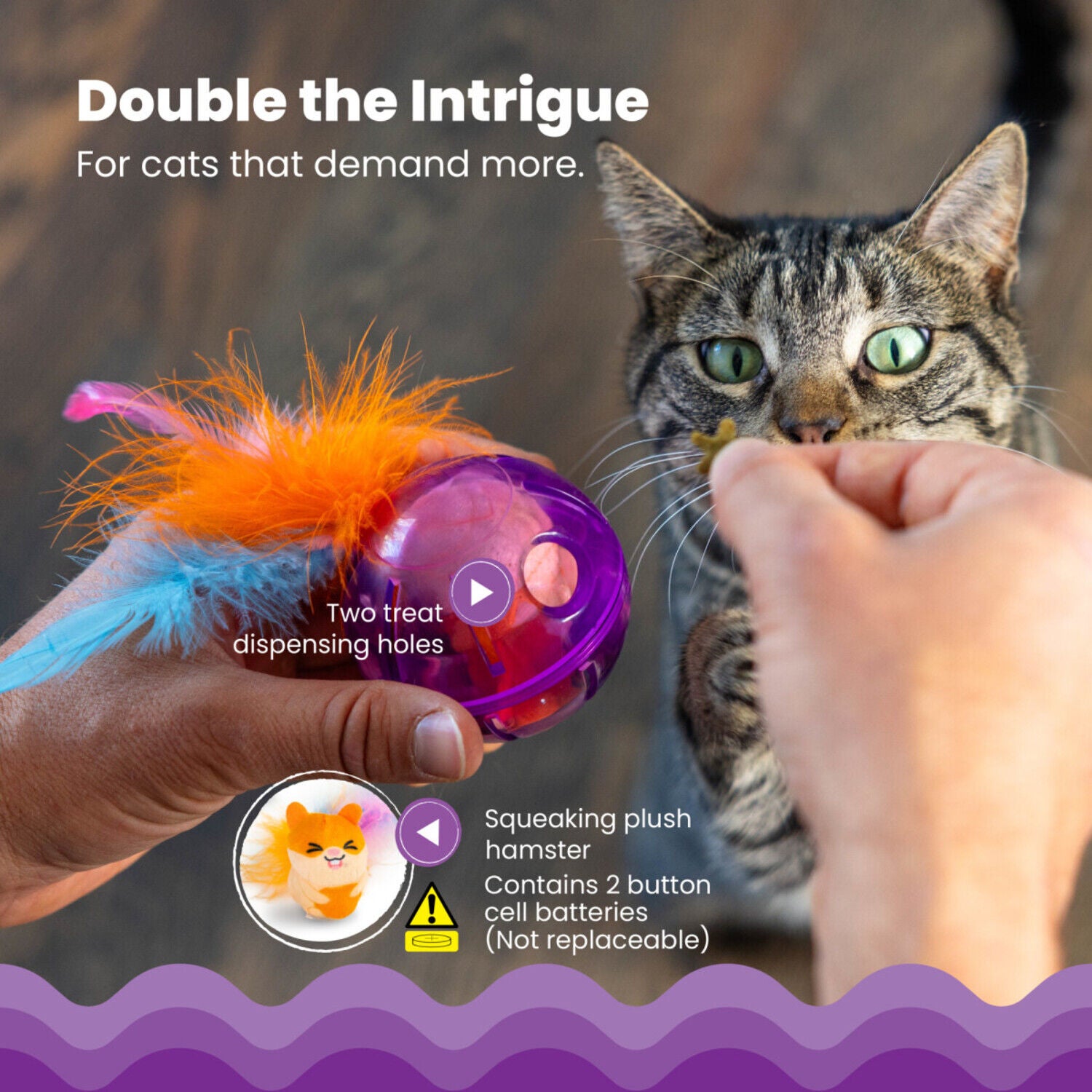 Catstages Hamster Ball Interactive Treat Dispensing Cat Toy