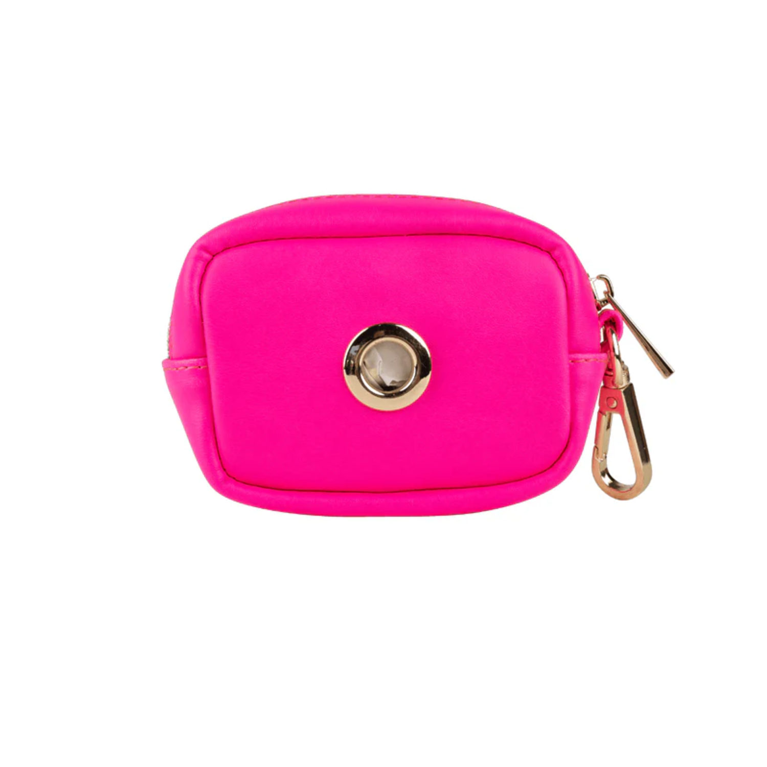 Pink Papyrus Cleo Dog Poop Bag Holder & Treat Pouch Leash Accessory, Pink