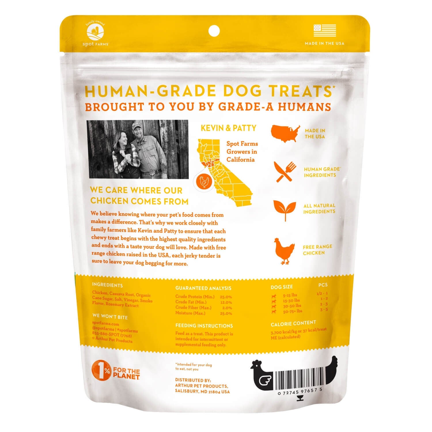 Spot Farms Basics Chicken Jerky Tenders All Natural Dog Treats, 12Oz