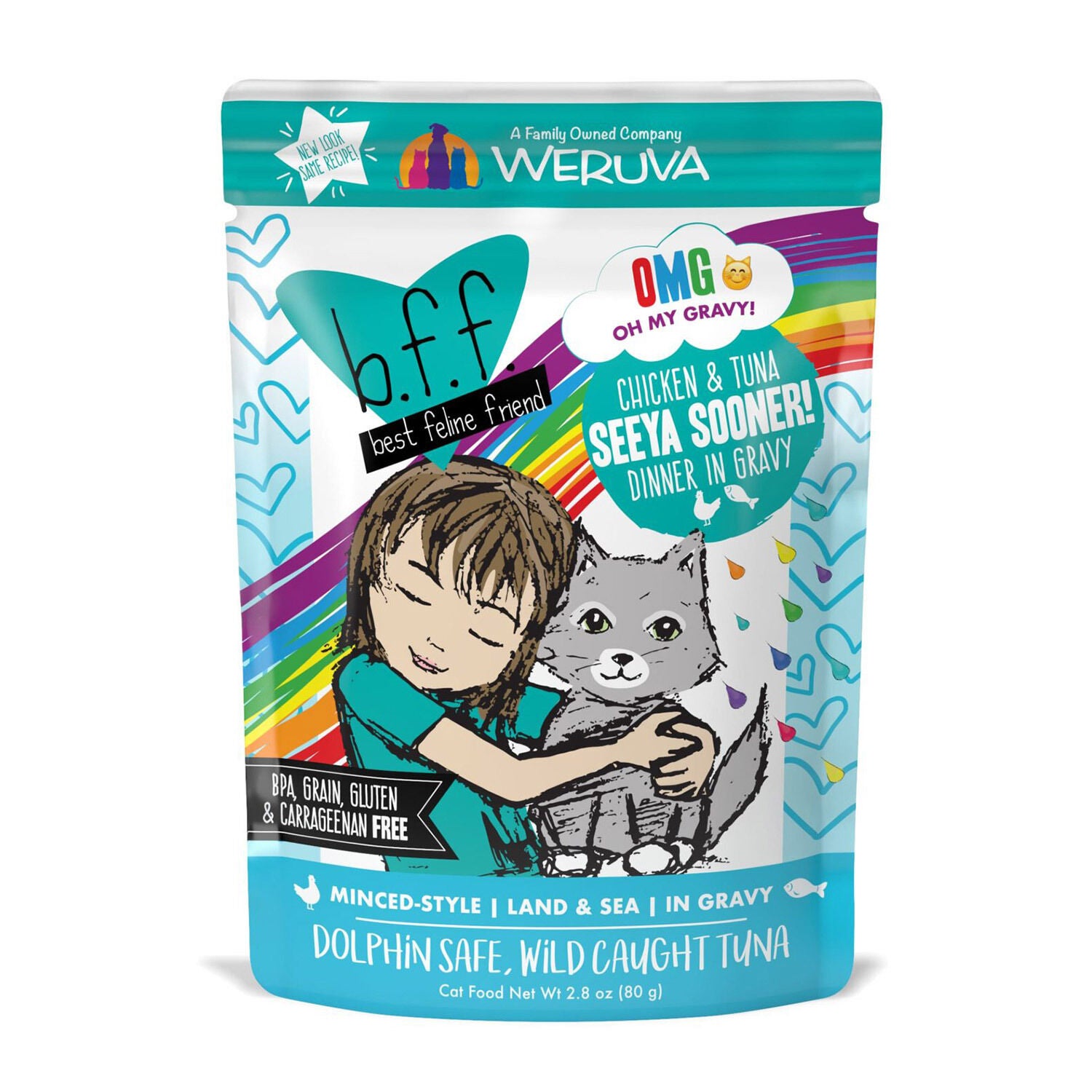 Weruva B.F.F. Omg Gravy Chicken & Tuna Seeya Sooner! Wet Cat Food, 2.8Oz