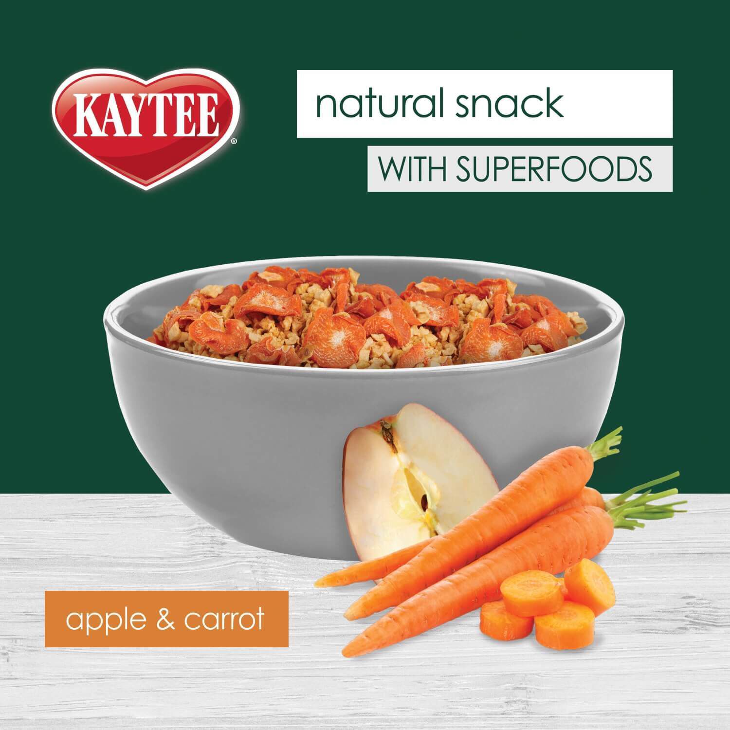 Kaytee Natural Snack With Superfoods, Apple & Carrot