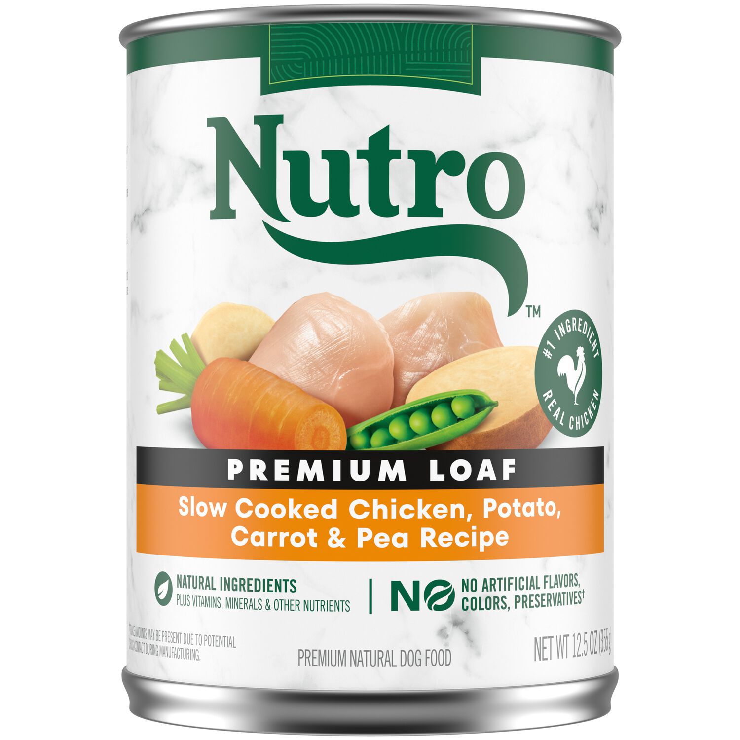 Nutro Premium Loaf Slow Cooked Chicken, Potato, Carrot & Pea Recipe Wet Dog Food, 12.5-Oz Pack Of 12