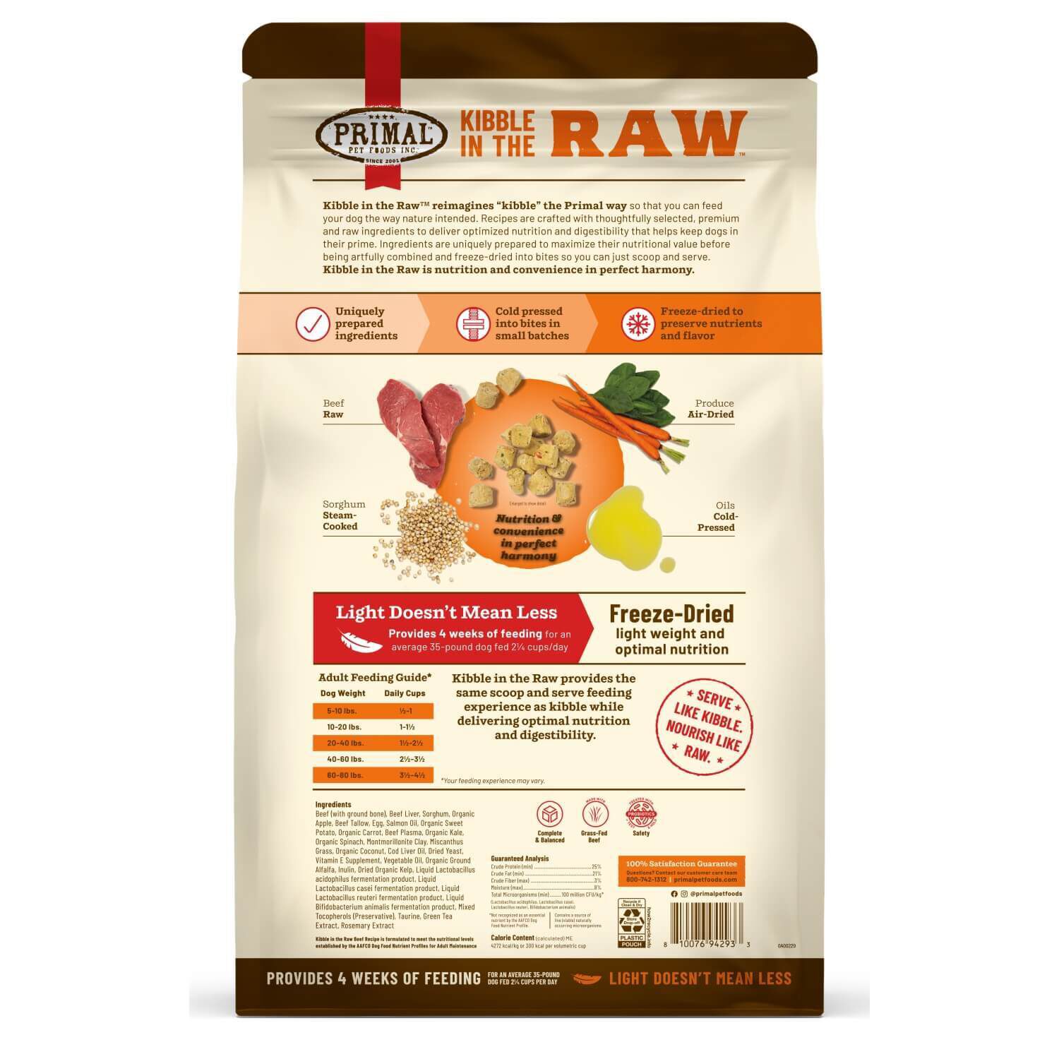 Primal Kibble In The Raw Beef Recipe Freeze Dried Dog Food