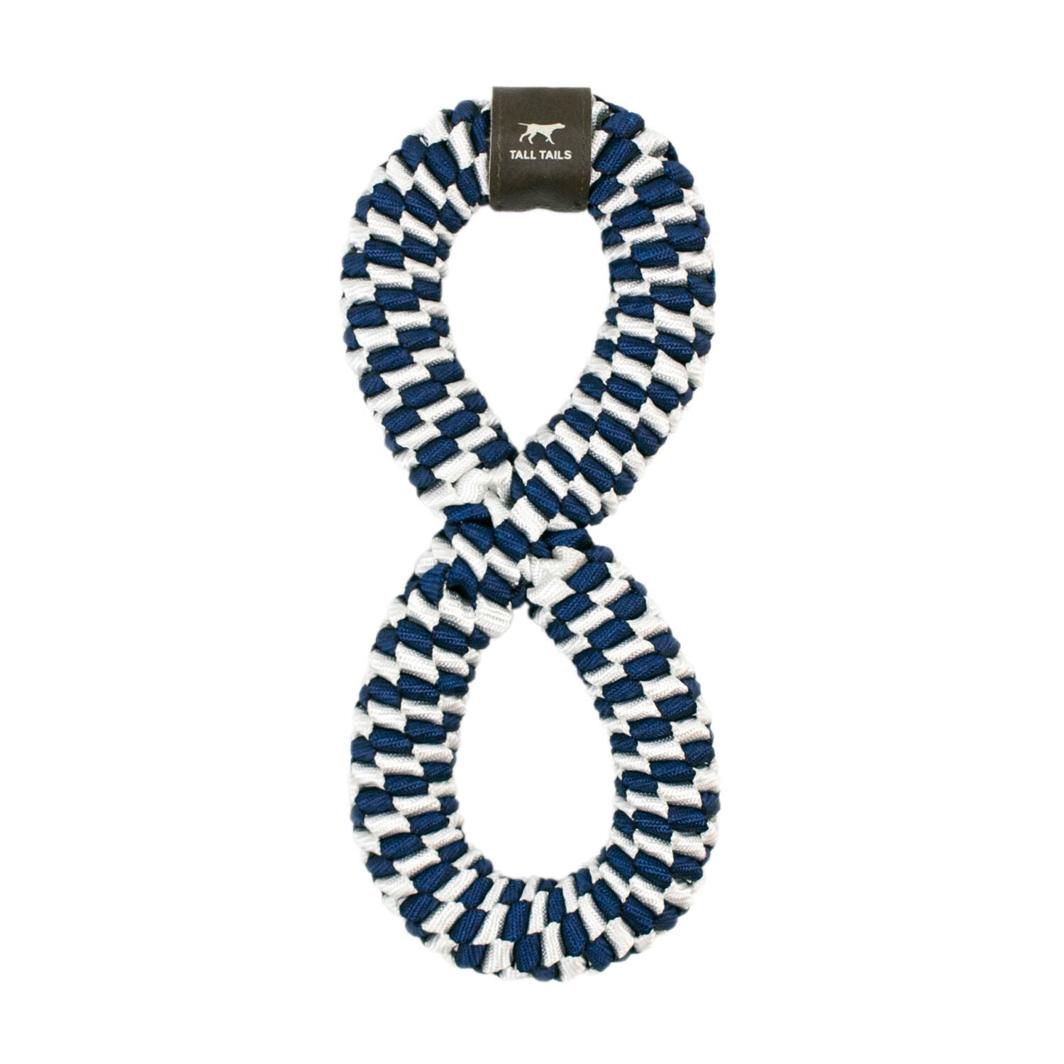 Tall Tails Tug Navy Braided Infinity Interactive Dog Toy, 11"